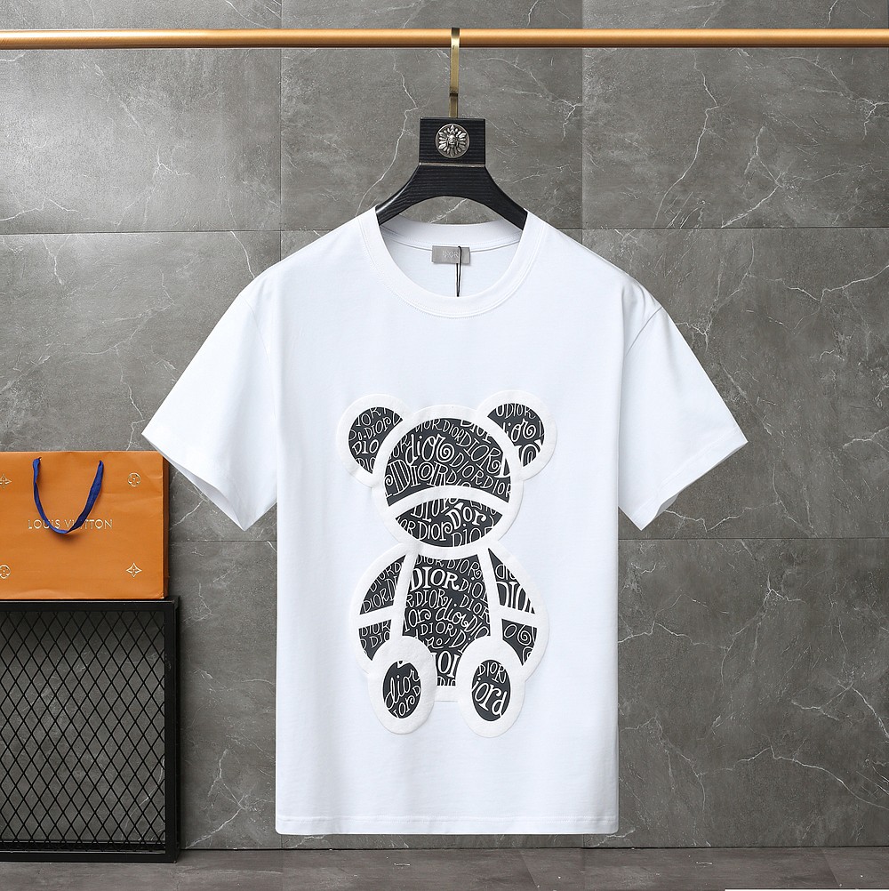 D designSummer Bear Printed Cotton 100 Percent Unisex Lesiure T-shirt