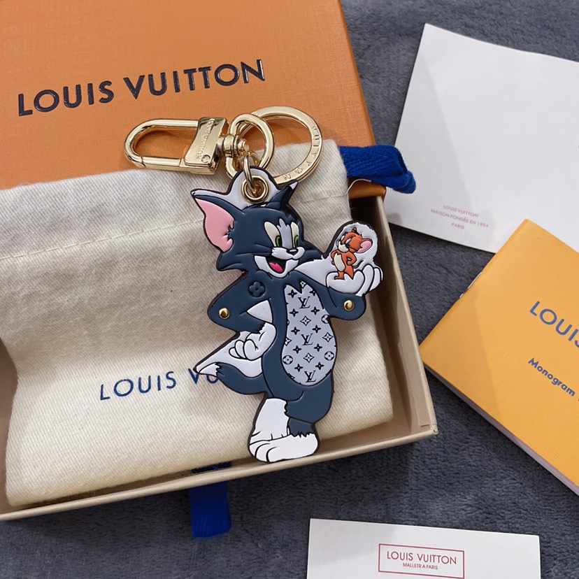 L designTom and Jerry gold cartoon keychain