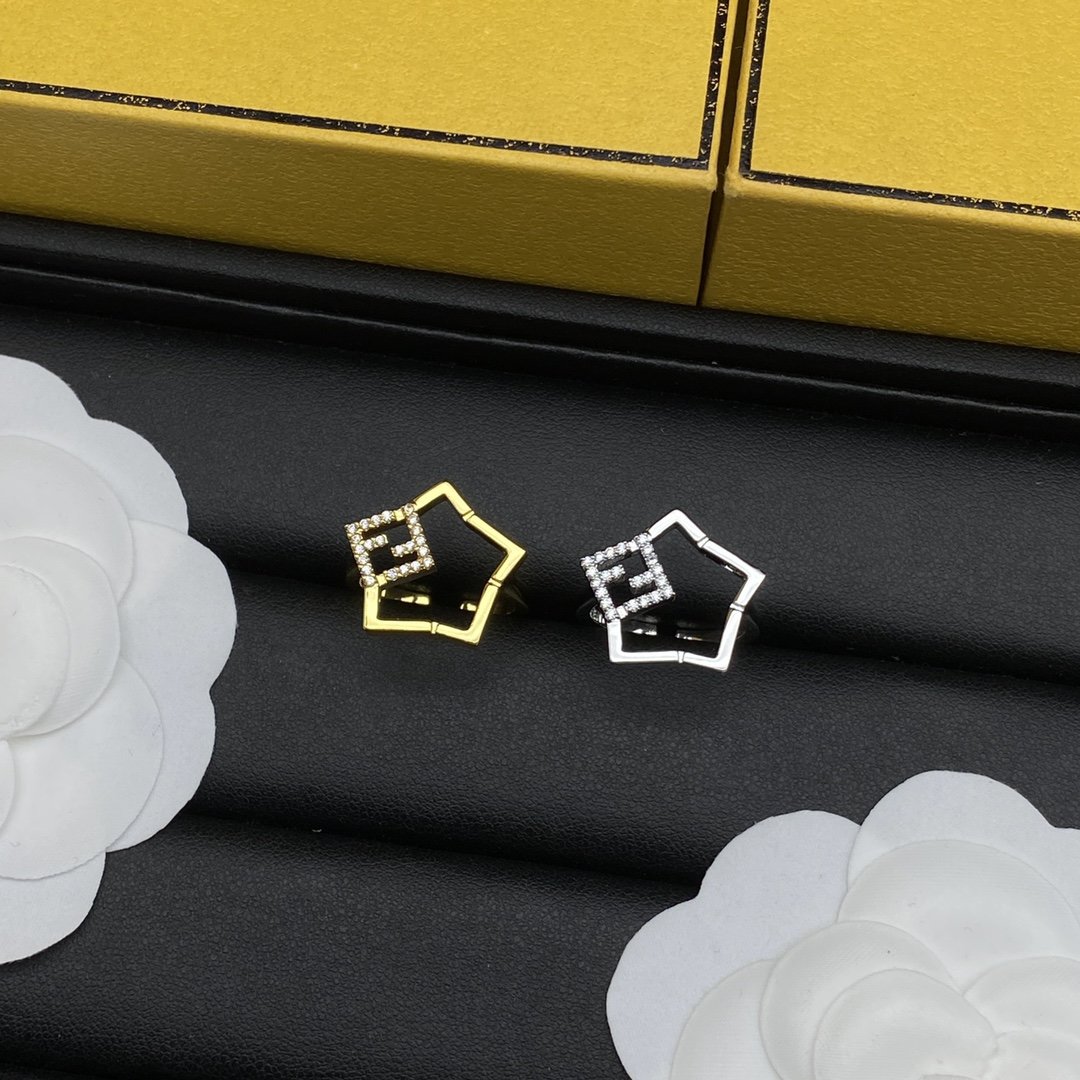 F design  new five pointed star diamond open ring