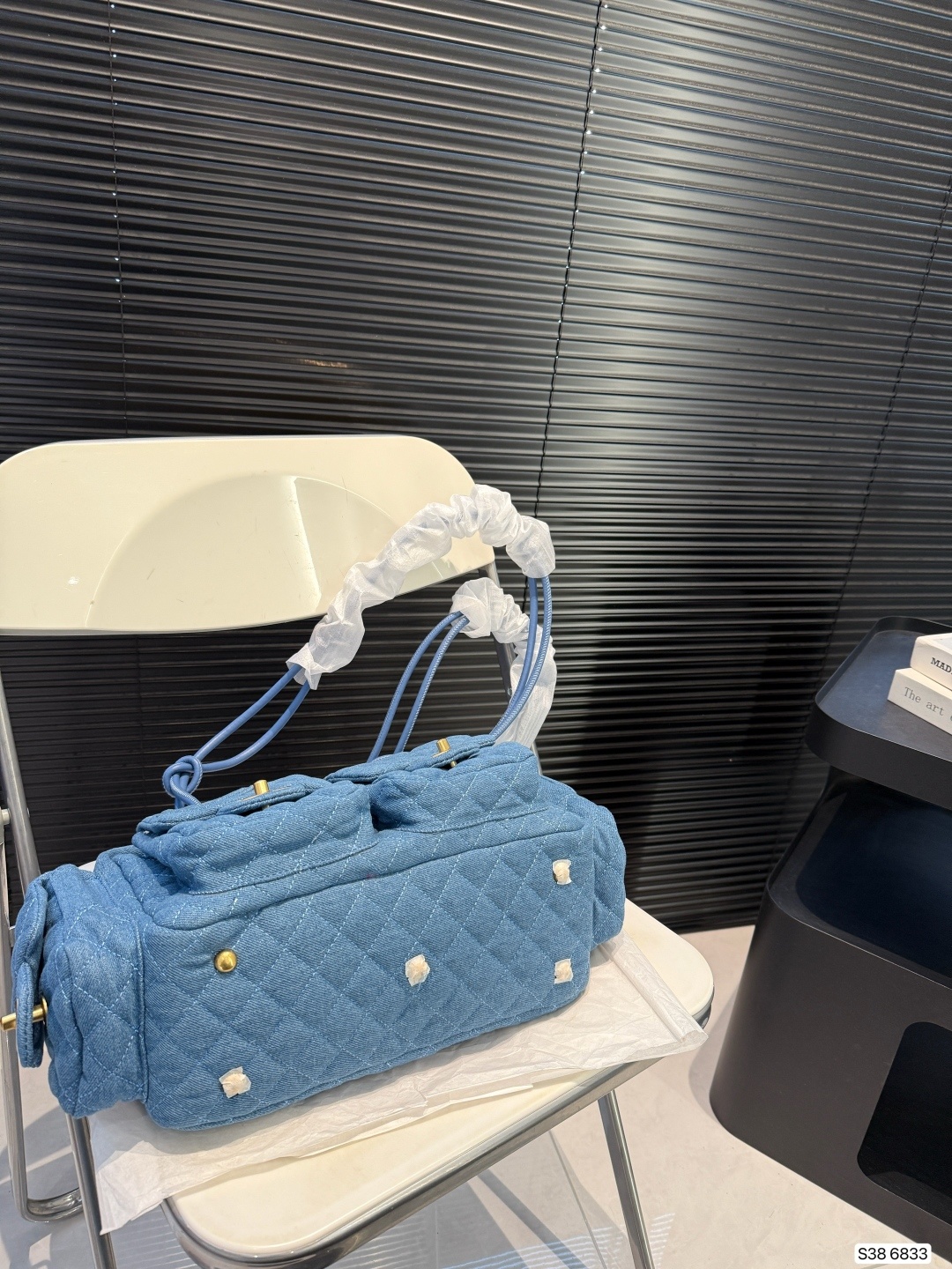 C design denim camisole motorcycle bag multi-pocket underarm bag