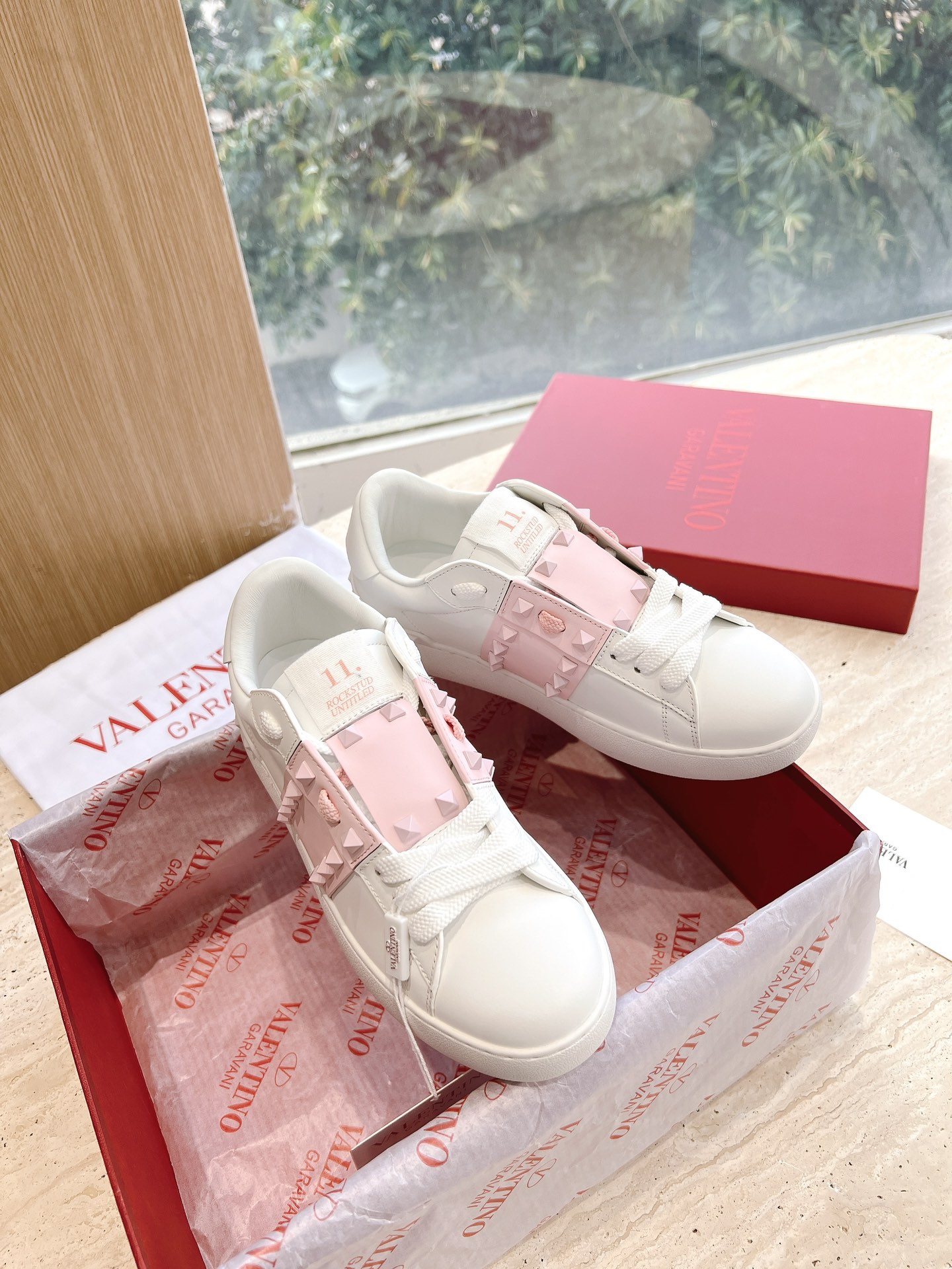 VALENTINO Women's OPEN DISCO Calfskin Sneakers