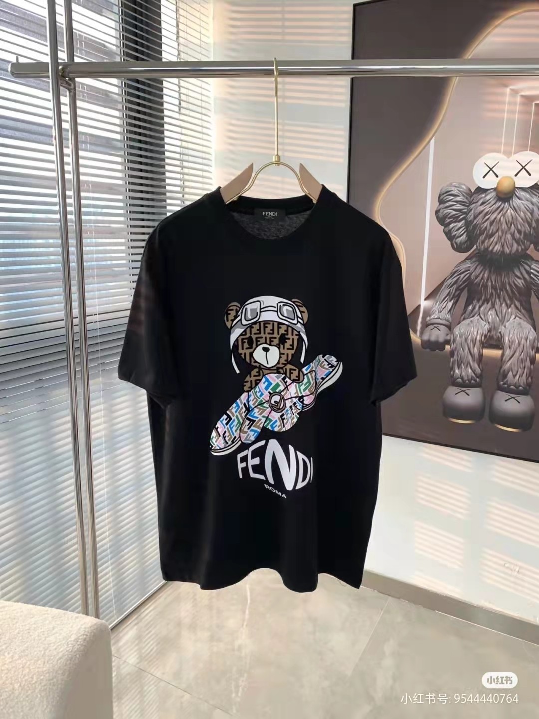 2023 Summer F design  Lovely Bear and Paper Airplane Printed Unisex Cotton Breathable T-shirt
