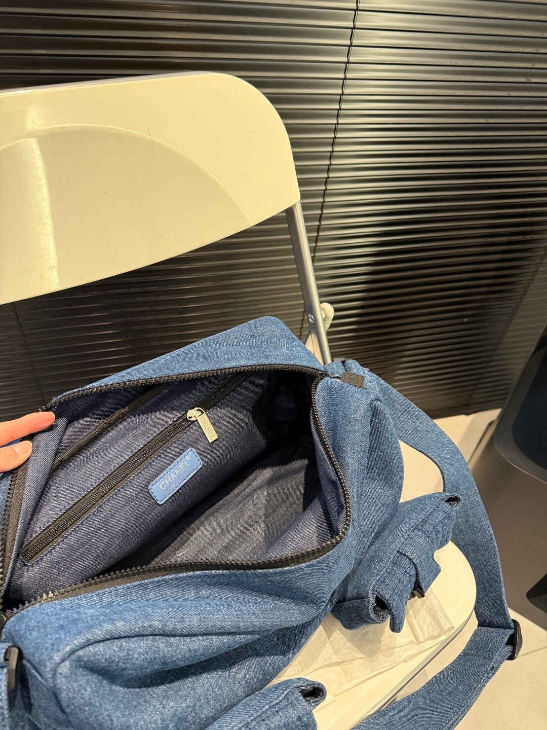 C design denim camisole motorcycle bag multi-pocket underarm bag