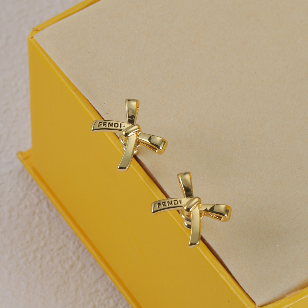 F design  fashion bow earrings