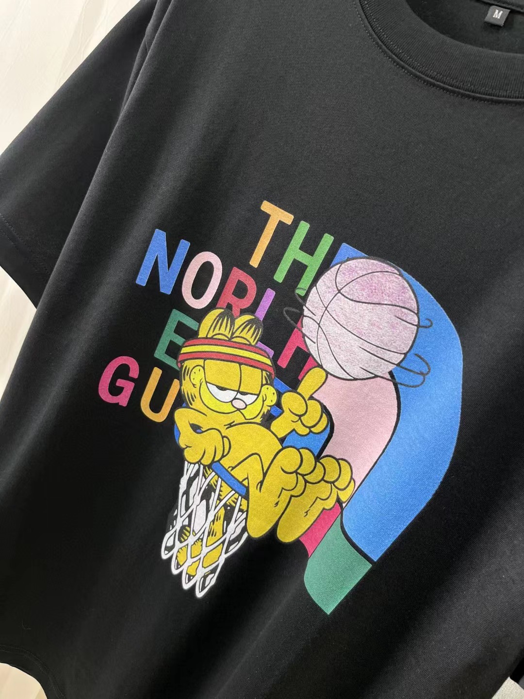 The North Face & G design Spring Summer New Design Lovely Garfield Printed Unisex Cotton Leisure T-shirt