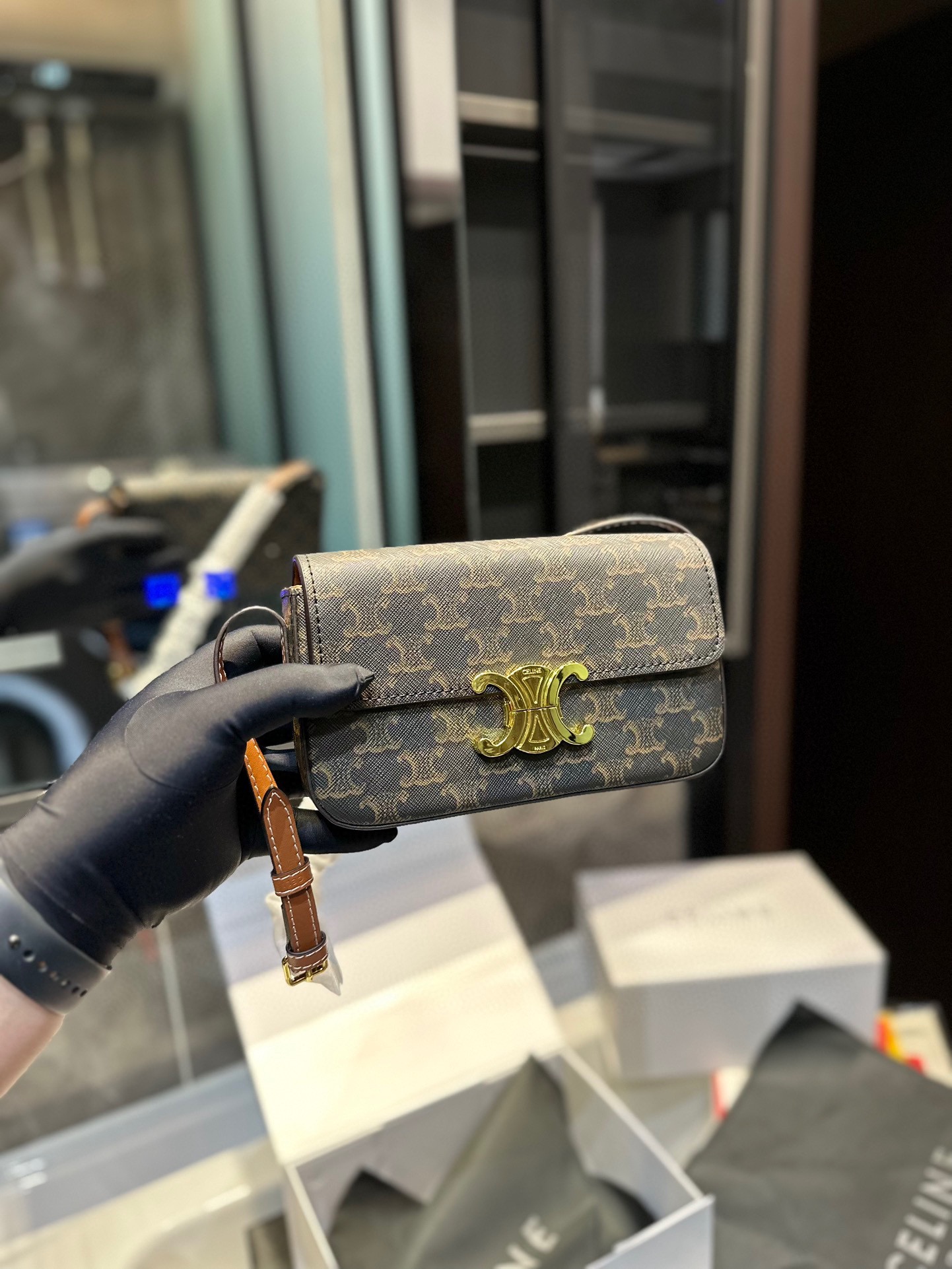 C logo  new underarm bag retro commuter Box handbag