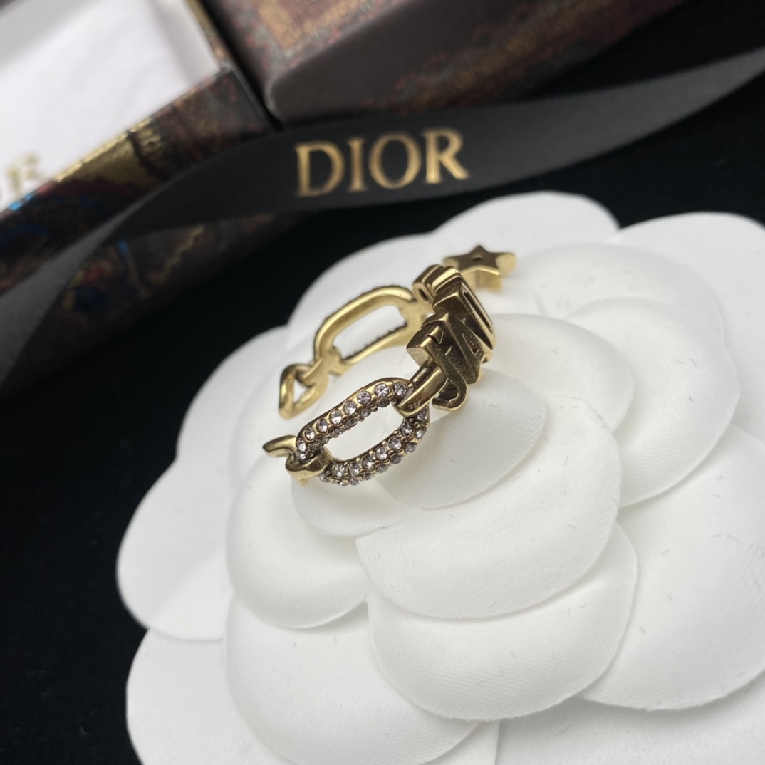 D design  new letter star diamond set fashion personality open ring