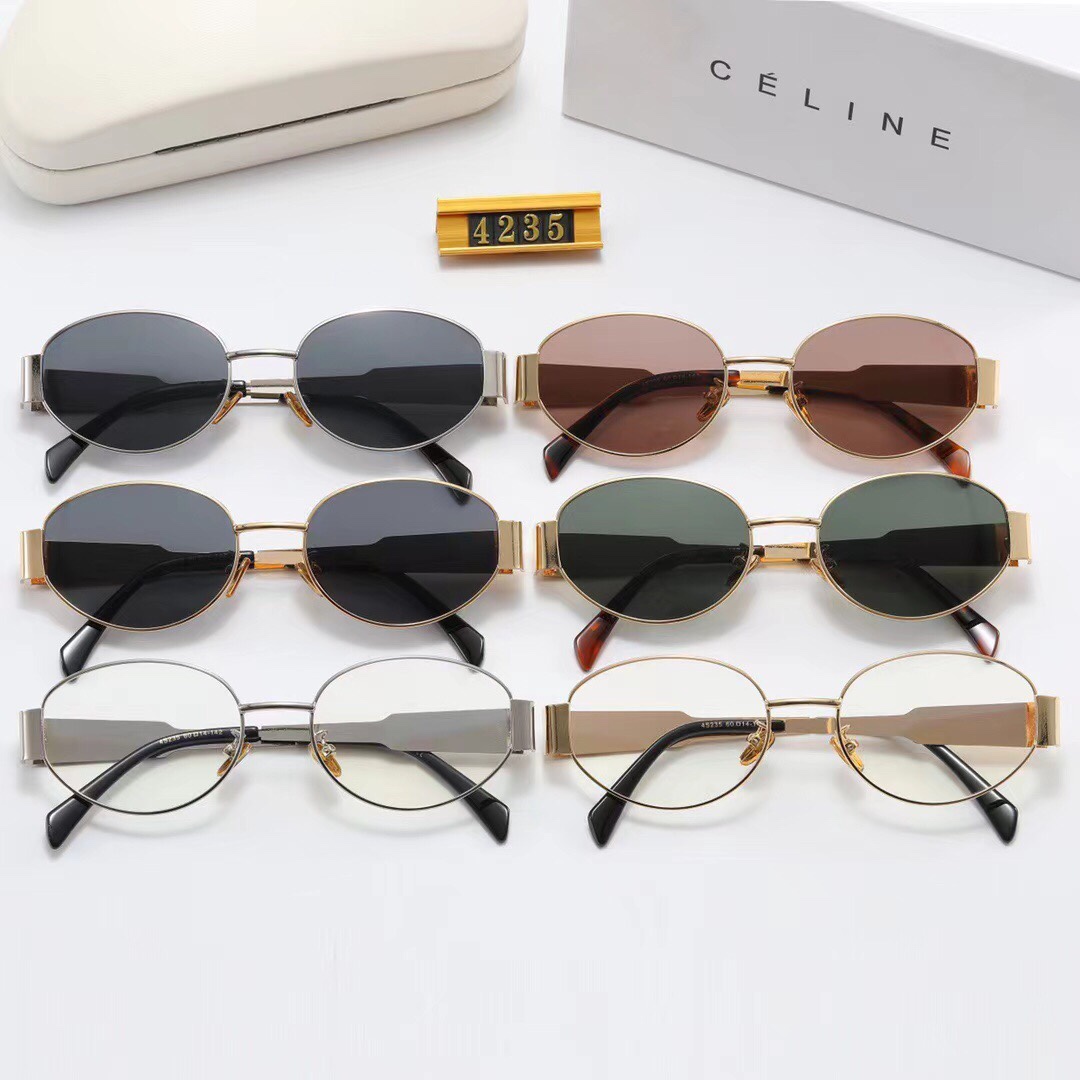 C logo  fashion elegant oval sunglasses