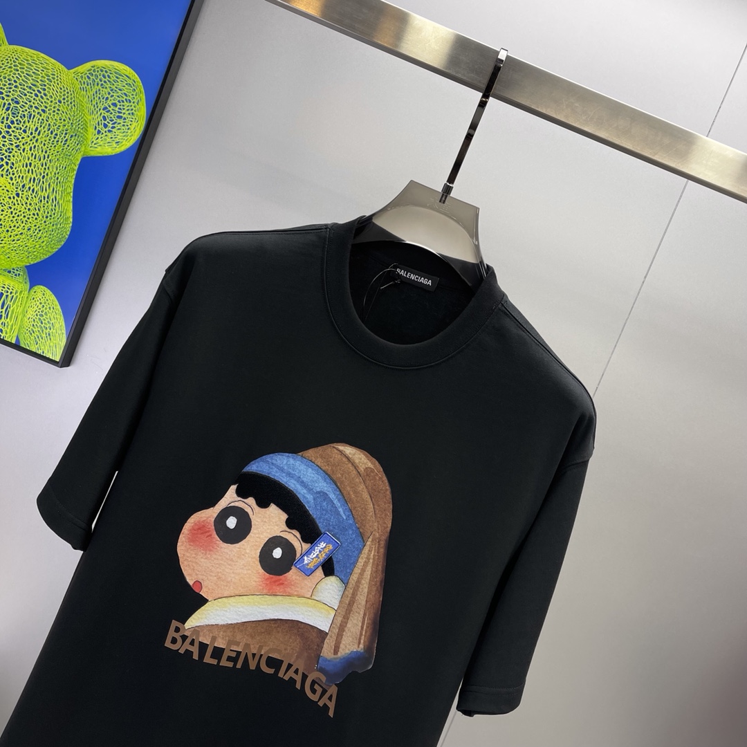 B design  2023 Summer New Design Lovely Carton Characters Printed Unisex Round Collar Carton T-shirt