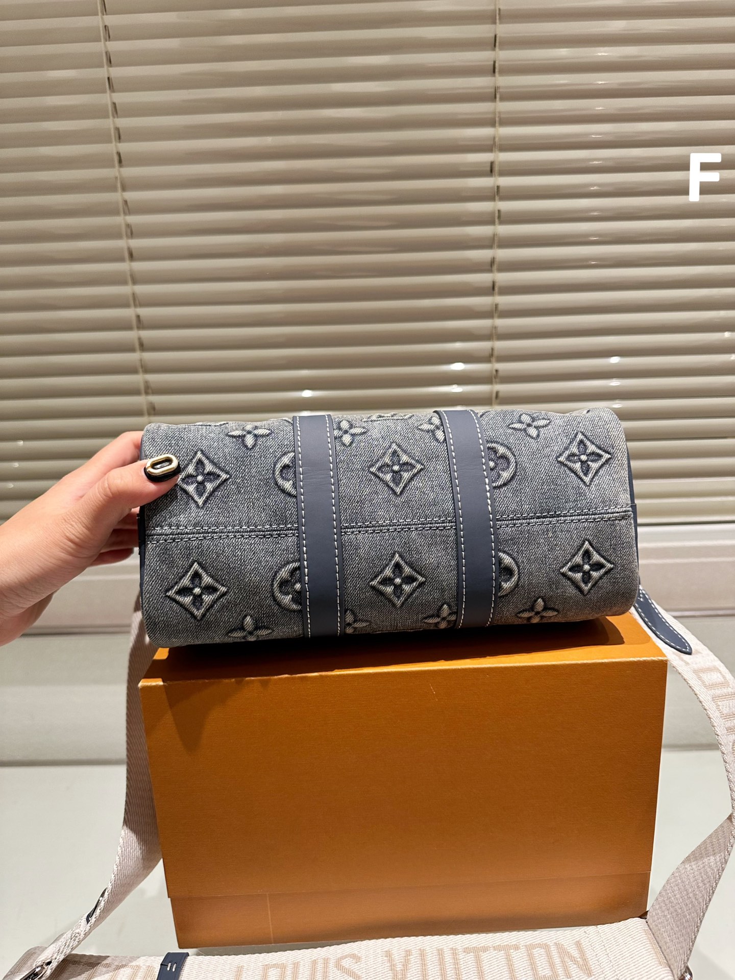 L designKeepall denim pillow bag