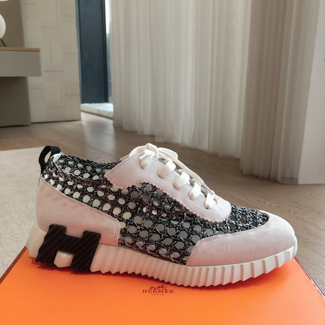 Hermes Limited edition hollow hand-woven women sneakers