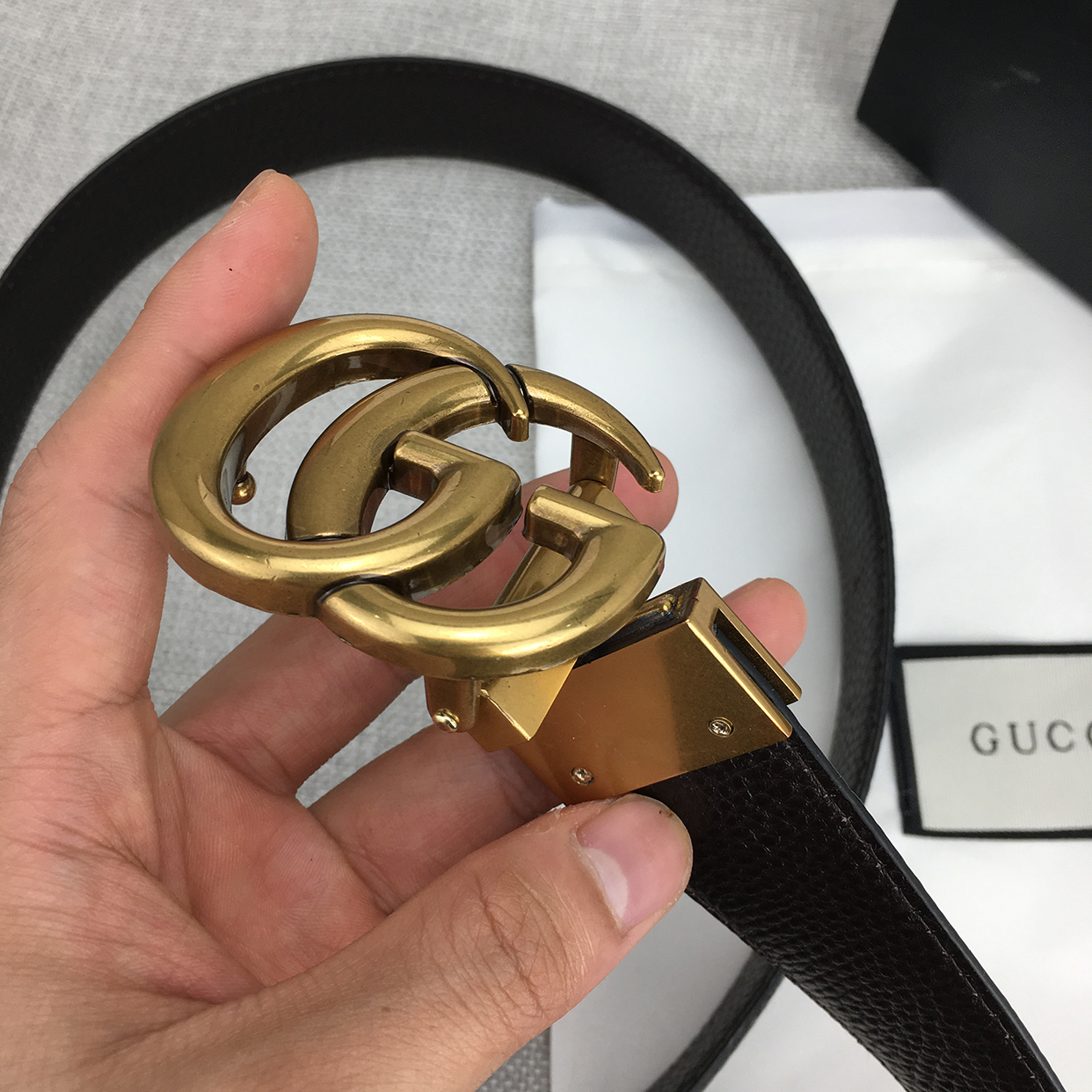 G design Women double G Buckle Genuine Leather Belt