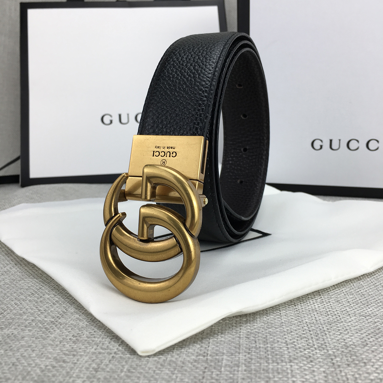 G design Women double G Buckle Genuine Leather Belt