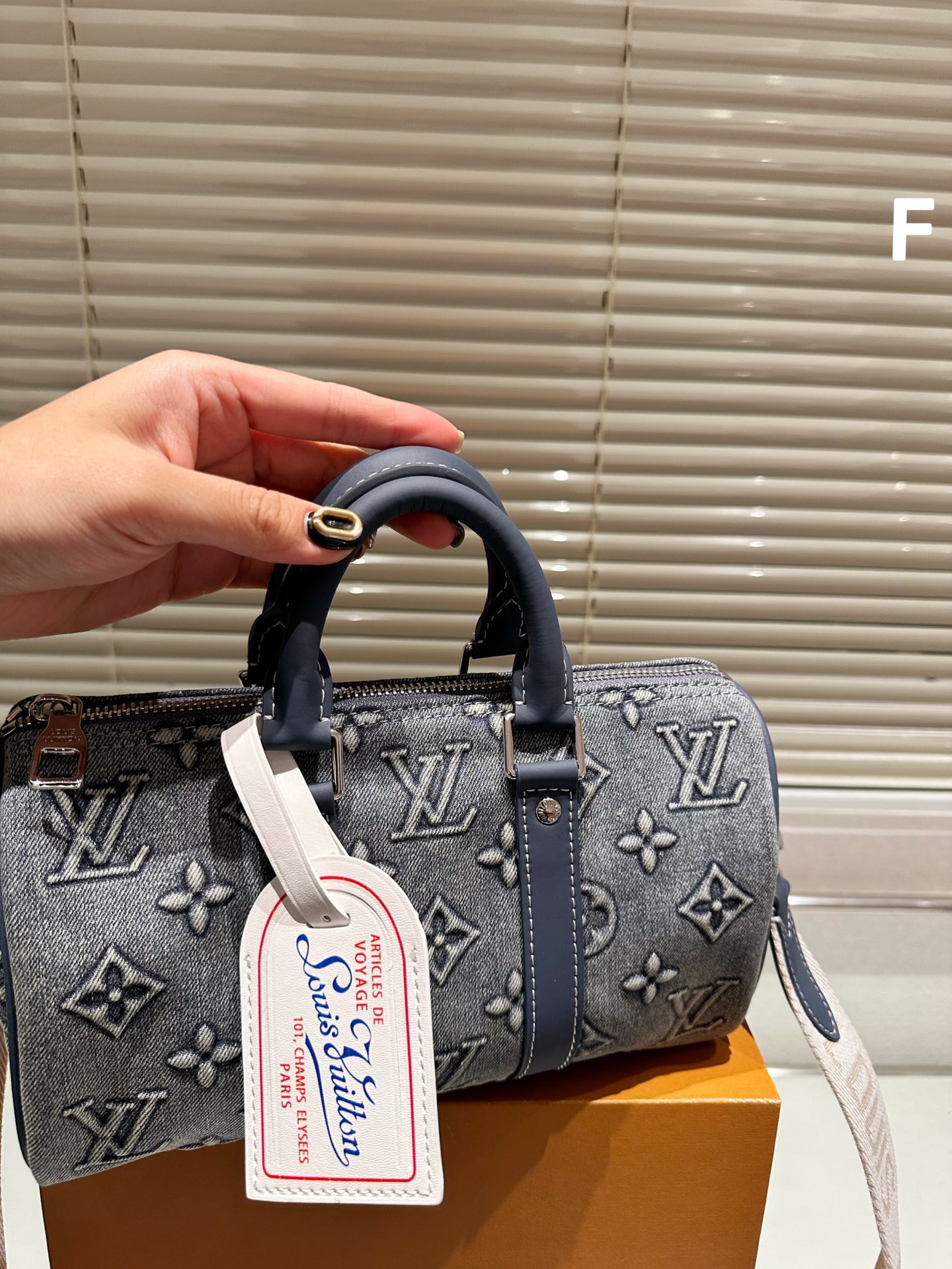 L designKeepall denim pillow bag