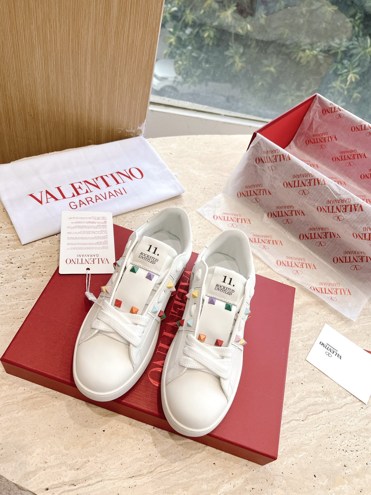 VALENTINO Women's OPEN DISCO Calfskin Sneakers