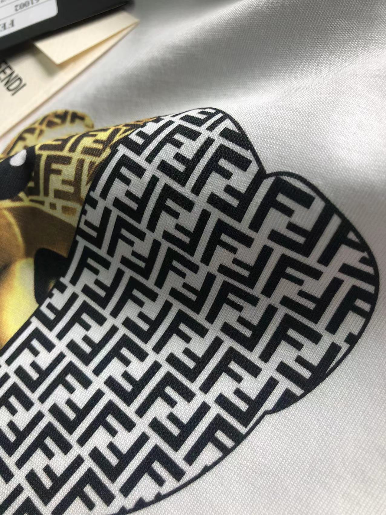 F design  classic logo Bear printed short sleeve T-shirt men women unisex High quality