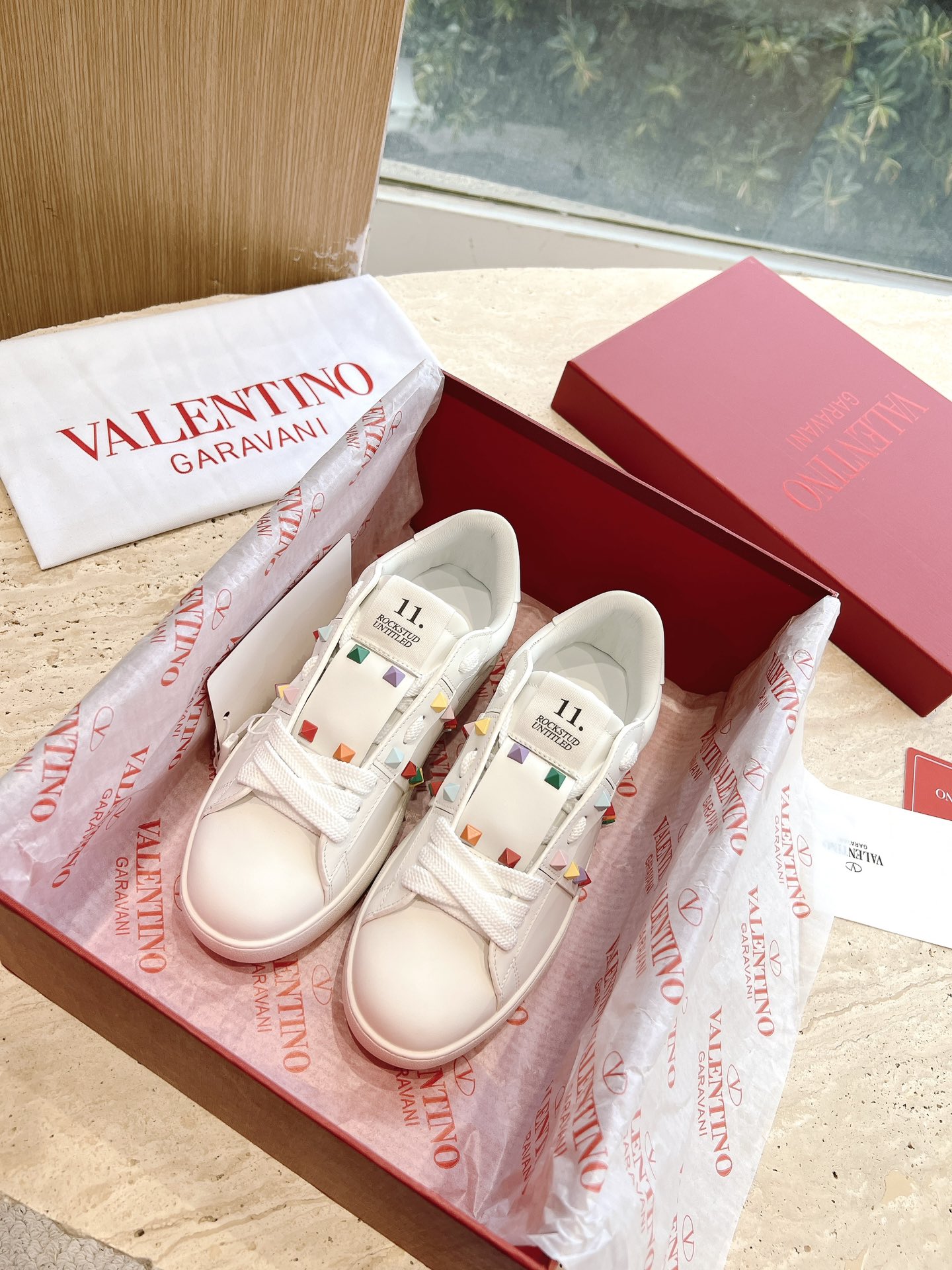 VALENTINO Women's OPEN DISCO Calfskin Sneakers
