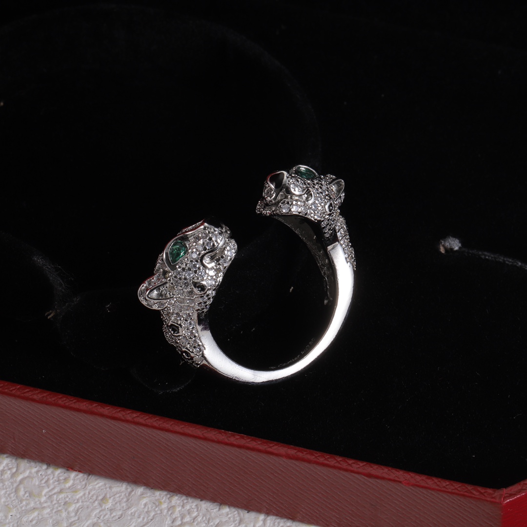 Cartier Fashion Diamond Animal Head Open Ring