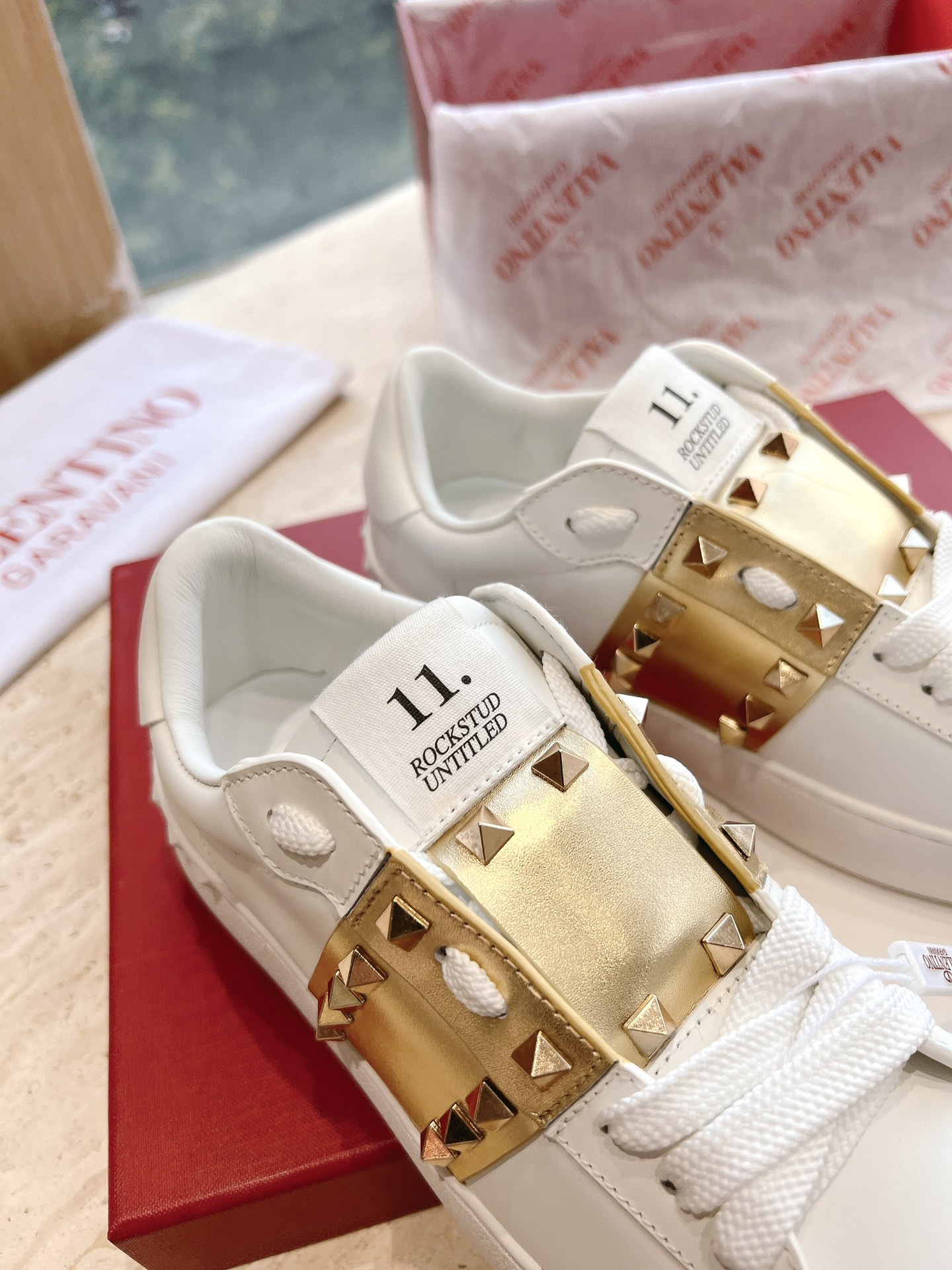 VALENTINO Women's OPEN DISCO Calfskin Sneakers