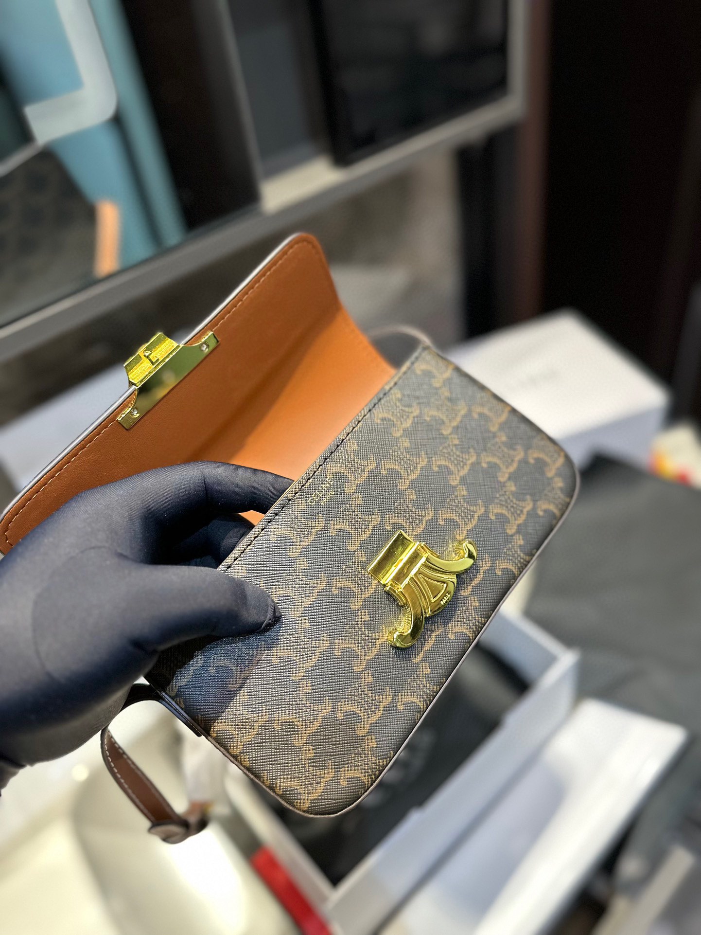 C logo  new underarm bag retro commuter Box handbag