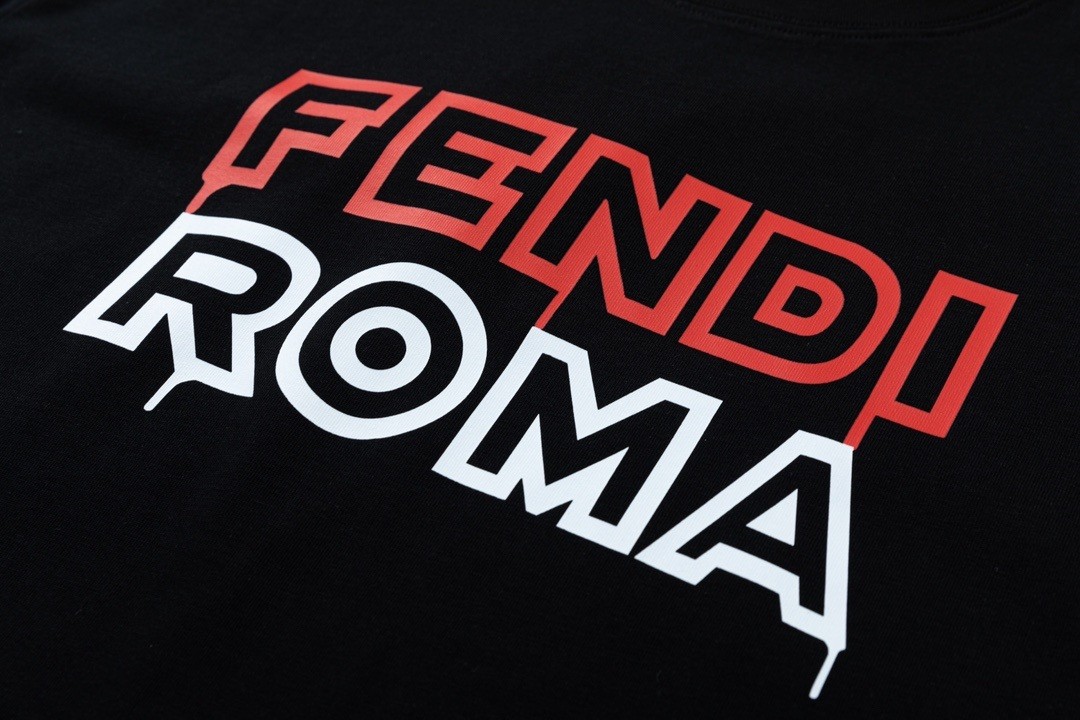 F design  Rome 2023 Summer New Design Round Collar Cotton Breathable T-shirt