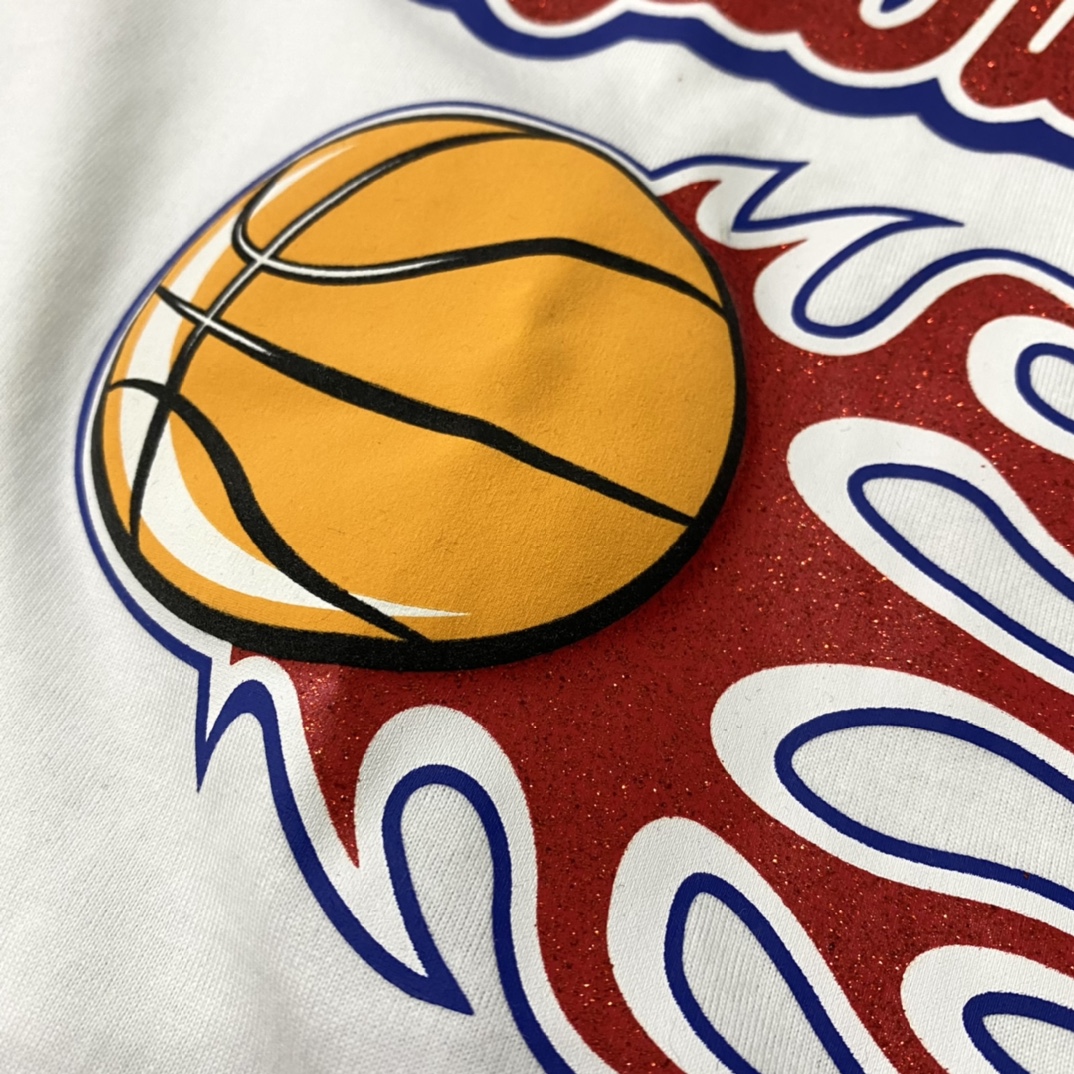 L design  Basketball Fire with Big Logo Printed Fashion and Sports Unisex T-shirt