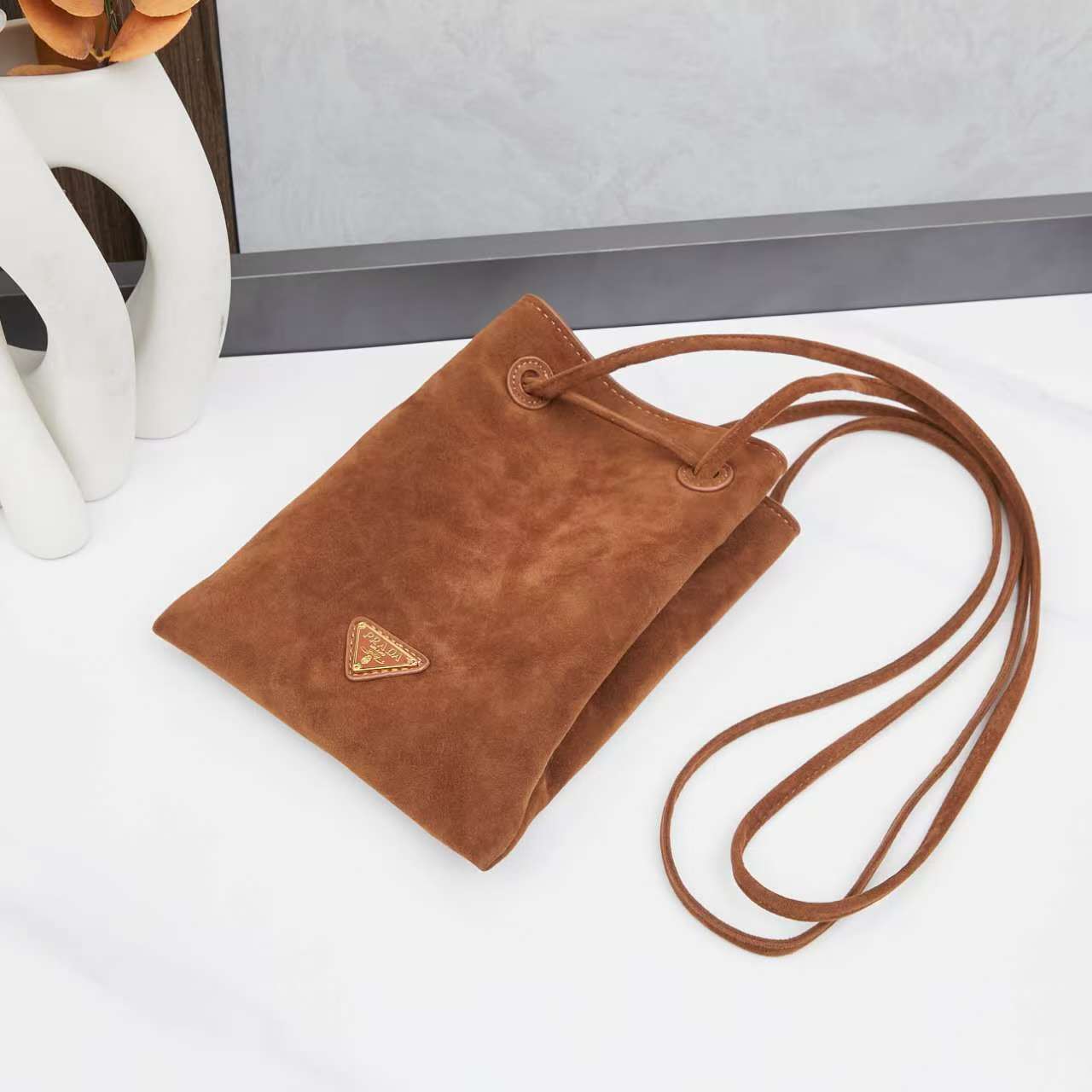 P design new suede mini crossbody bag