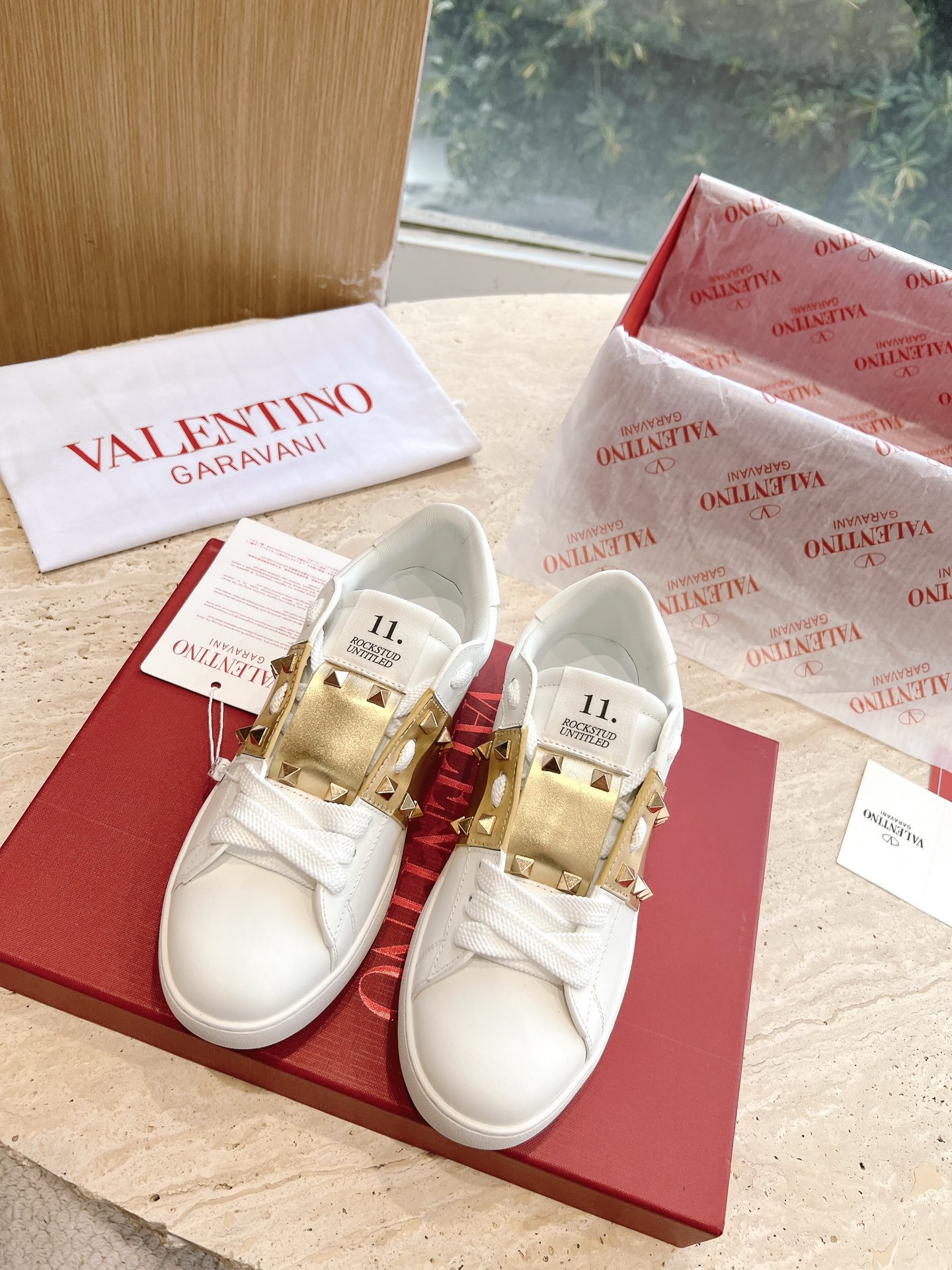 VALENTINO Women's OPEN DISCO Calfskin Sneakers