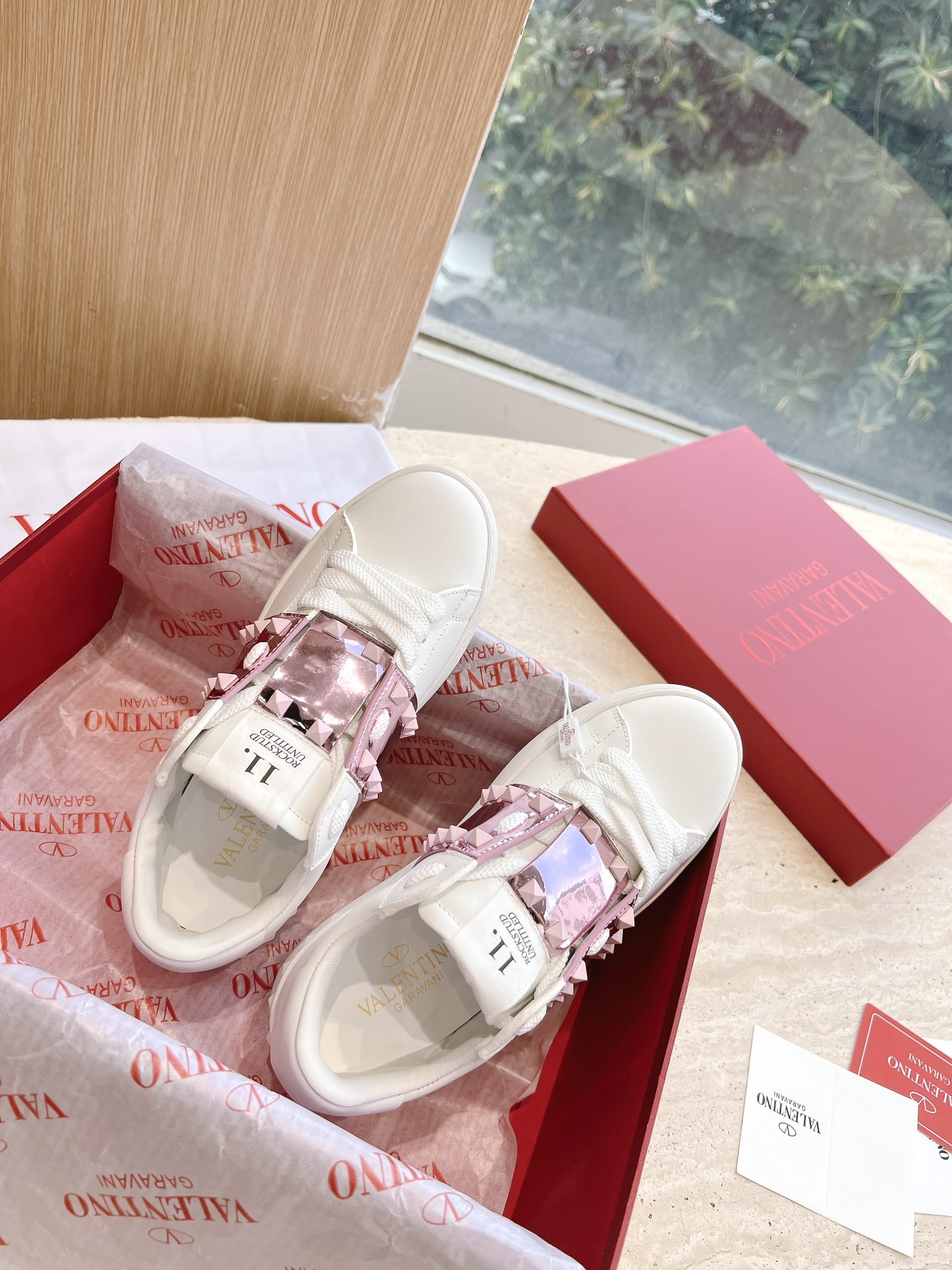 VALENTINO Women's OPEN DISCO Calfskin Sneakers