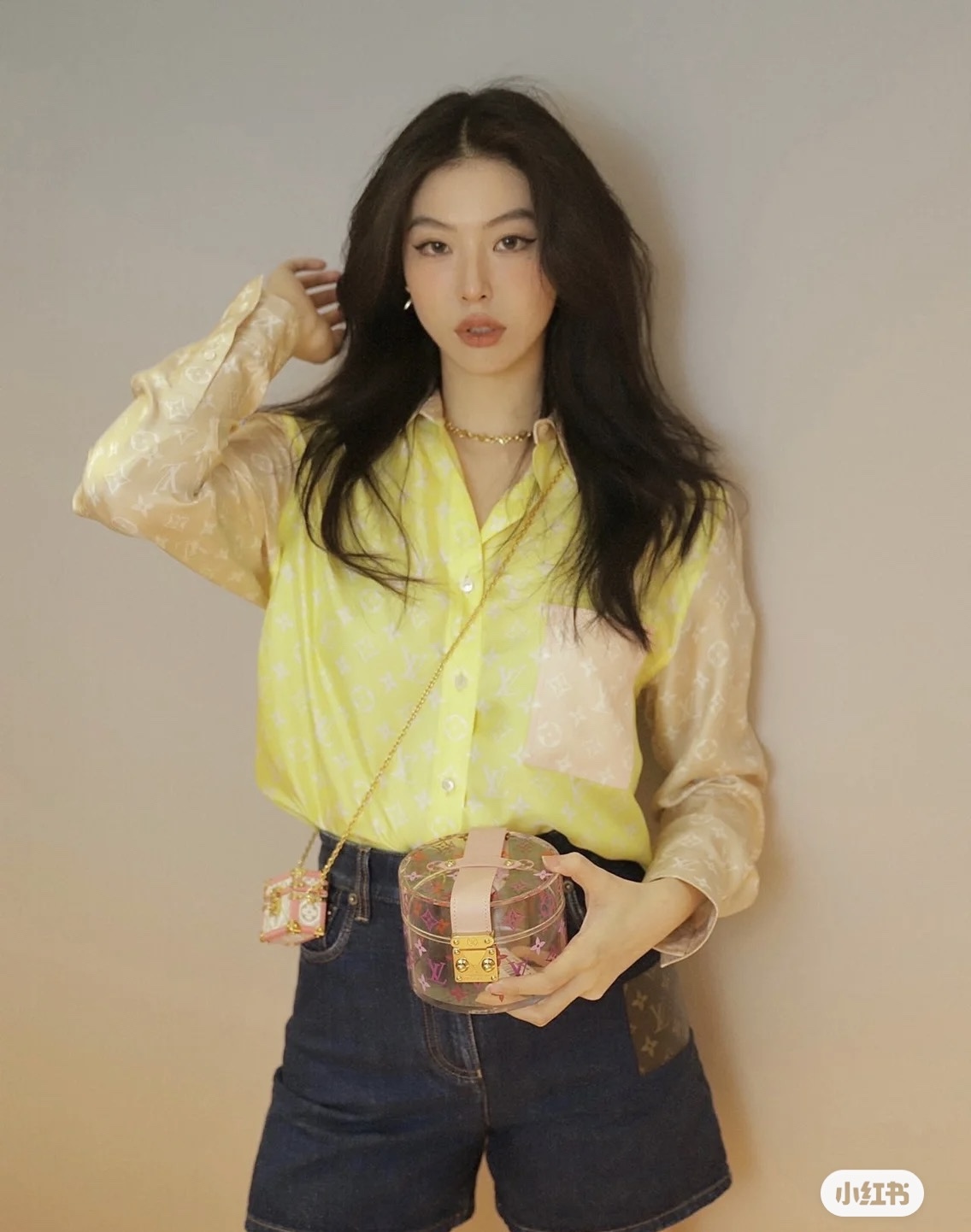 L design transparent acrylic box bag