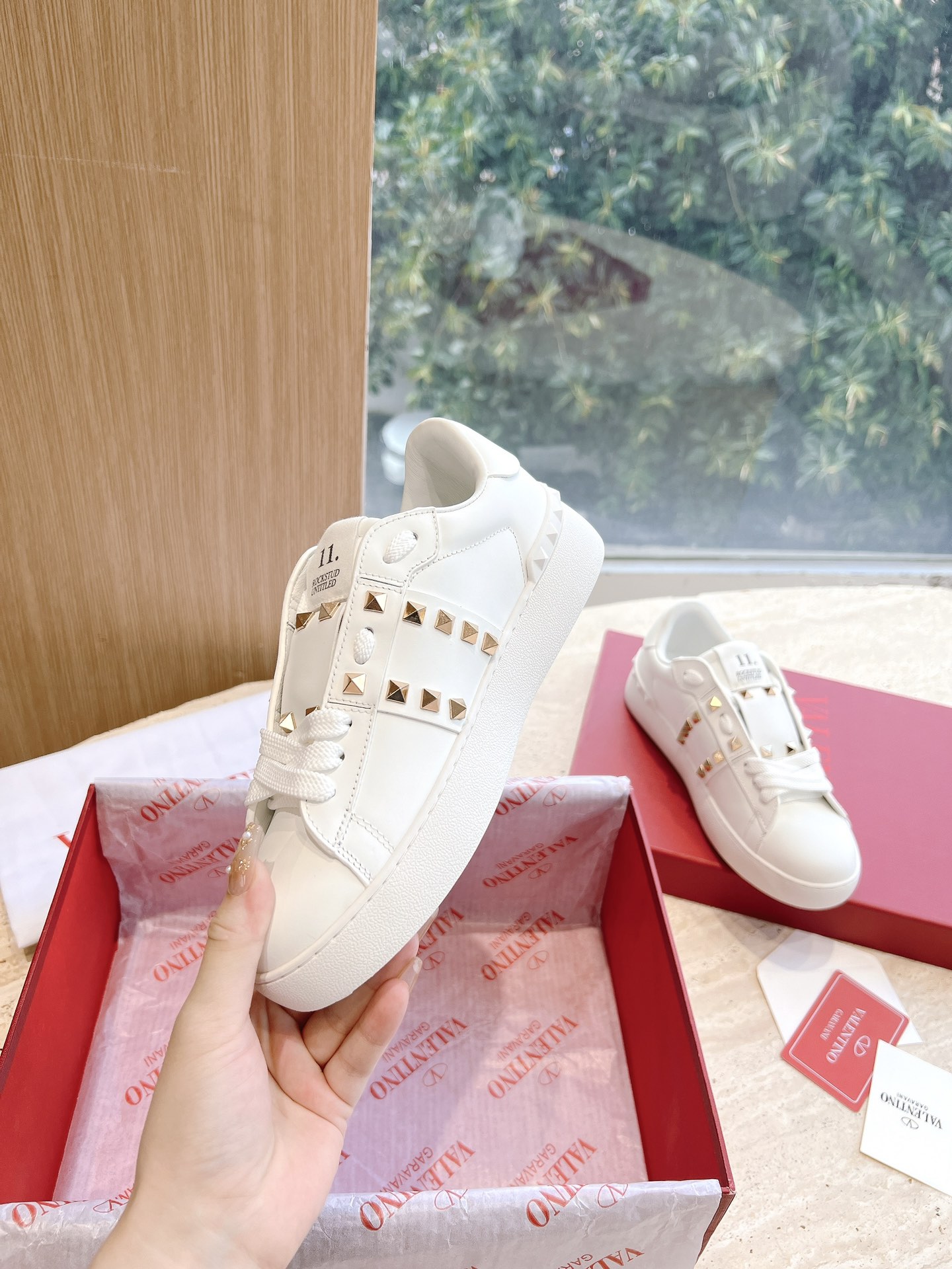 VALENTINO Women's OPEN DISCO Calfskin Sneakers