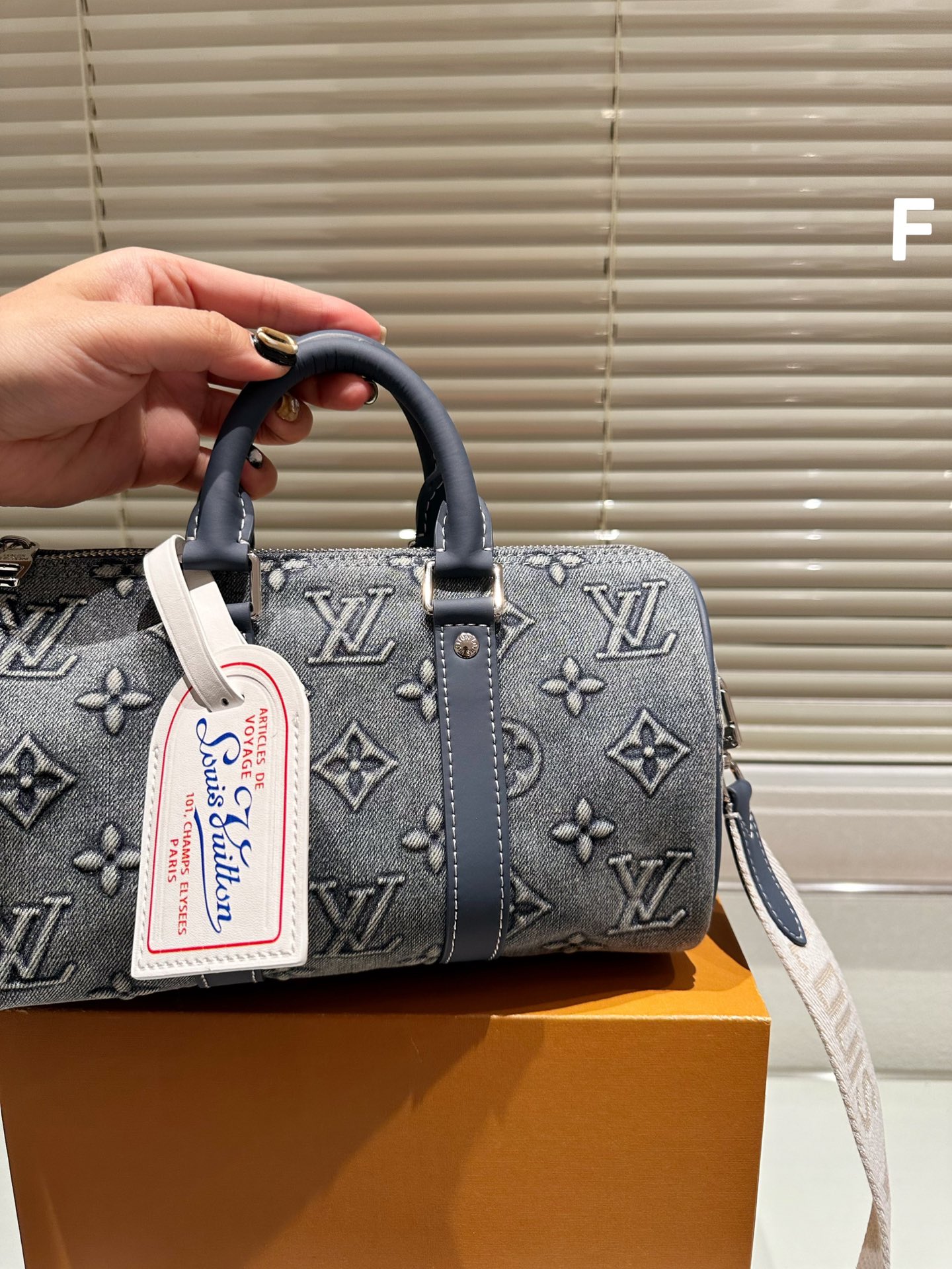 L designKeepall denim pillow bag