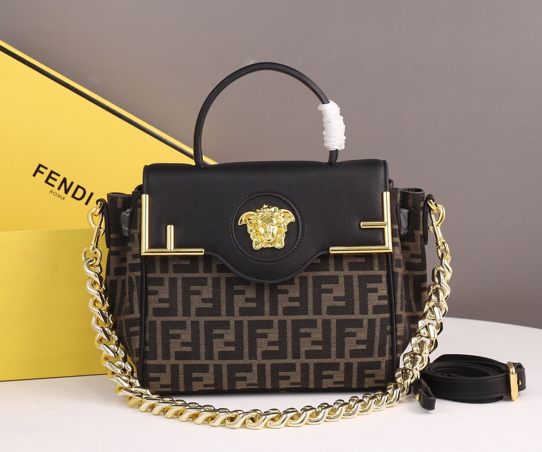 fendace  gold baroque handbag