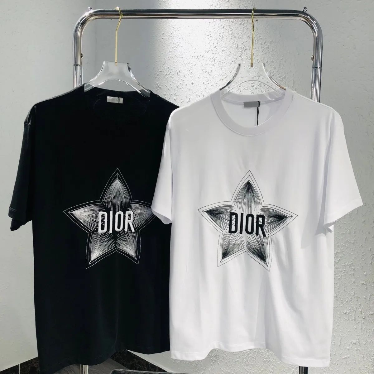 D design2023 Summer New Brand Design Star Printed Cotton Breathable Unisex T-shirt