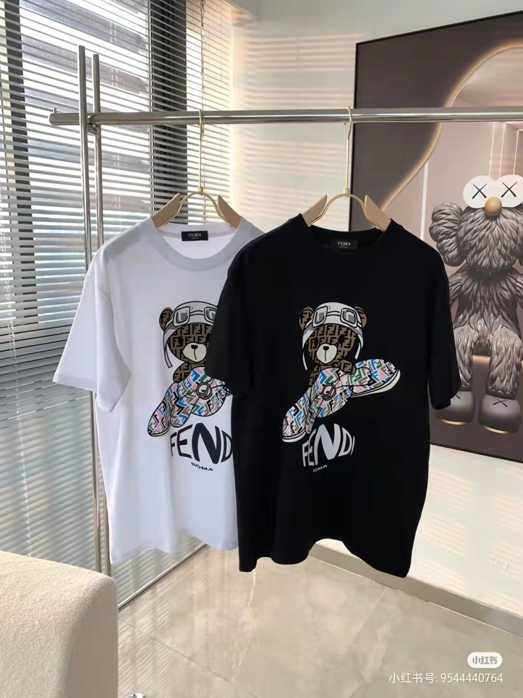 2023 Summer F design  Lovely Bear and Paper Airplane Printed Unisex Cotton Breathable T-shirt