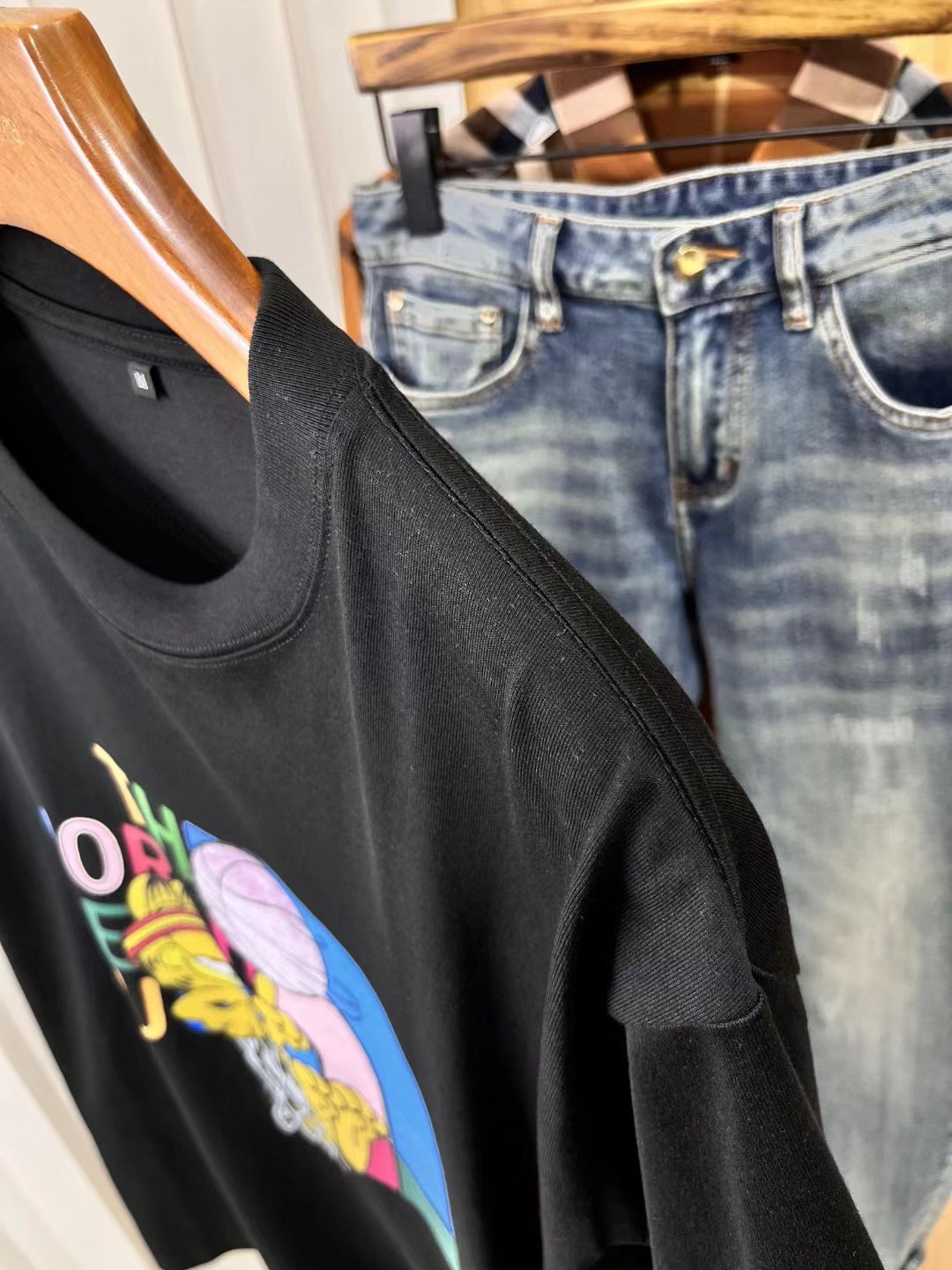 The North Face & G design Spring Summer New Design Lovely Garfield Printed Unisex Cotton Leisure T-shirt