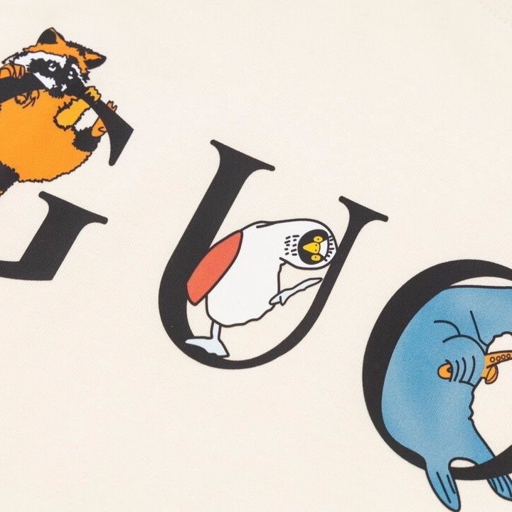 G design 2023 Summer Alphabet Cute Animals Printed Cotton Breathable Unisex T-shirt