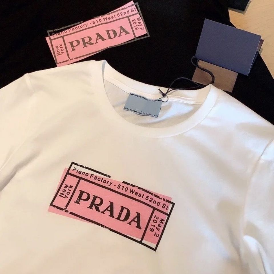 P design 2023 Summer Round Collar Soft Cotton Unisex Leisure Short Sleeve