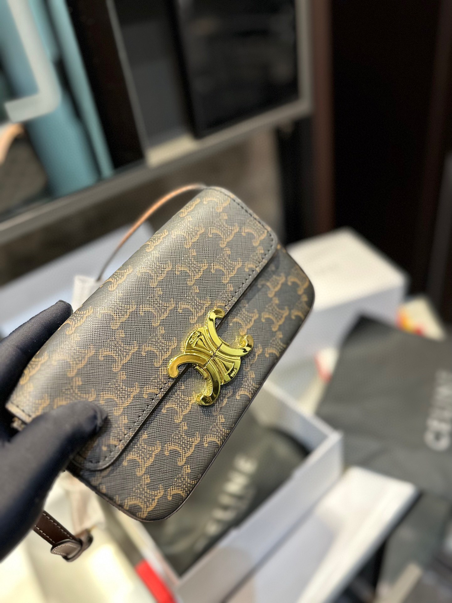 C logo  new underarm bag retro commuter Box handbag