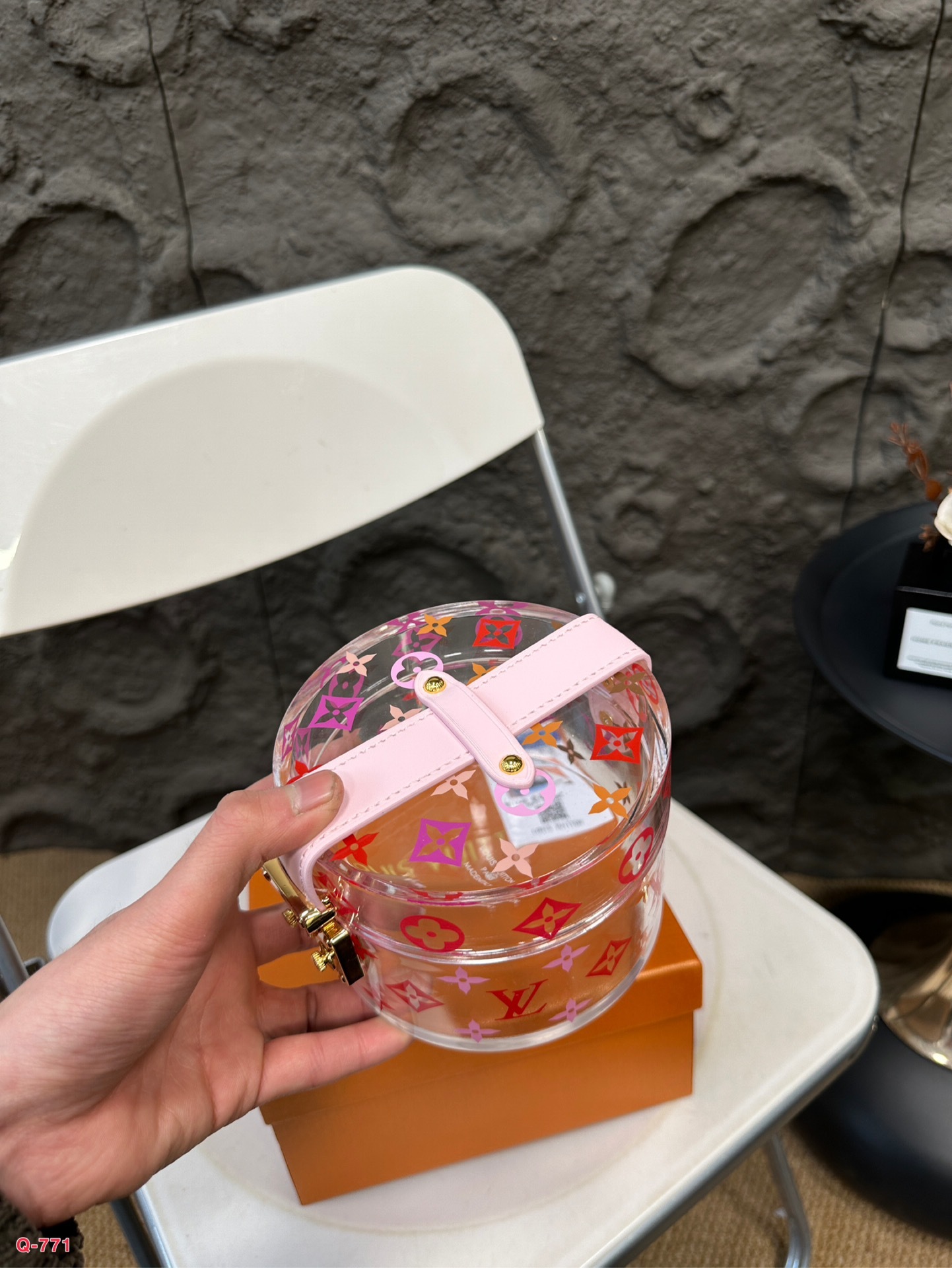 L design transparent acrylic box bag