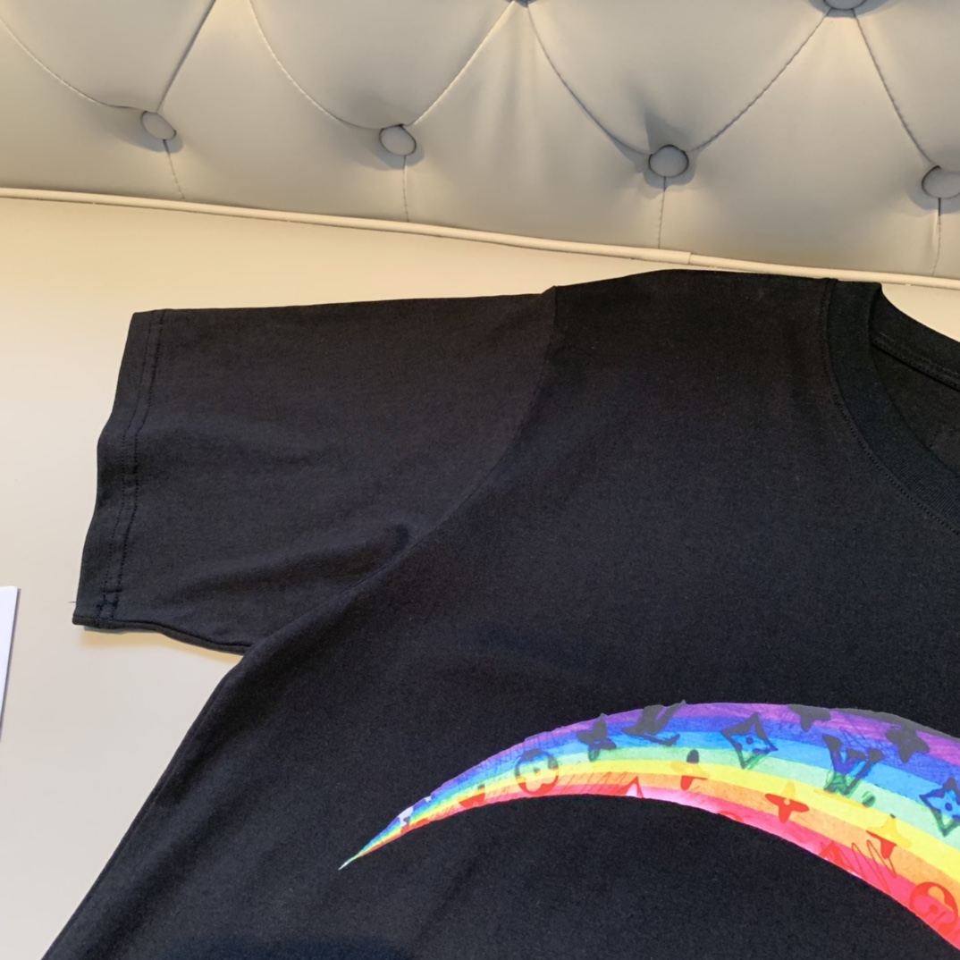 L design  Rainbow Printed Summer New Design Classic Unisex Short Sleeve