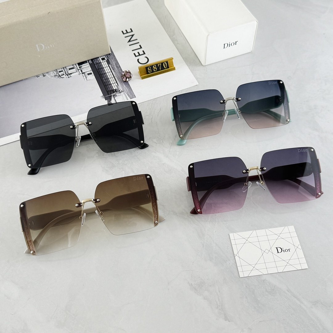 D design Women's sunglasses with thickened edges and gradient colors,ocean lens series 8870