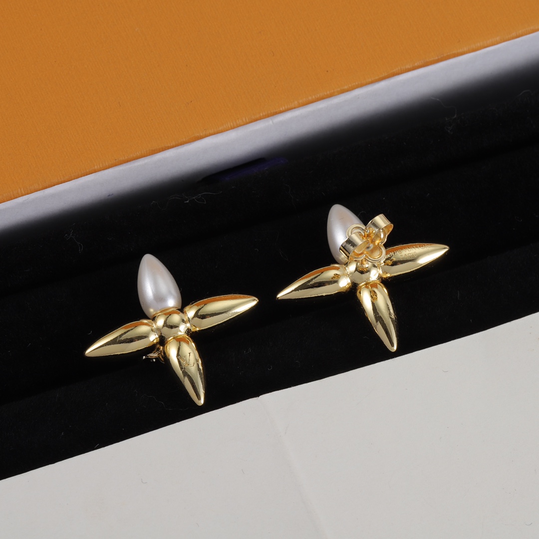 L designclassic flower earrings