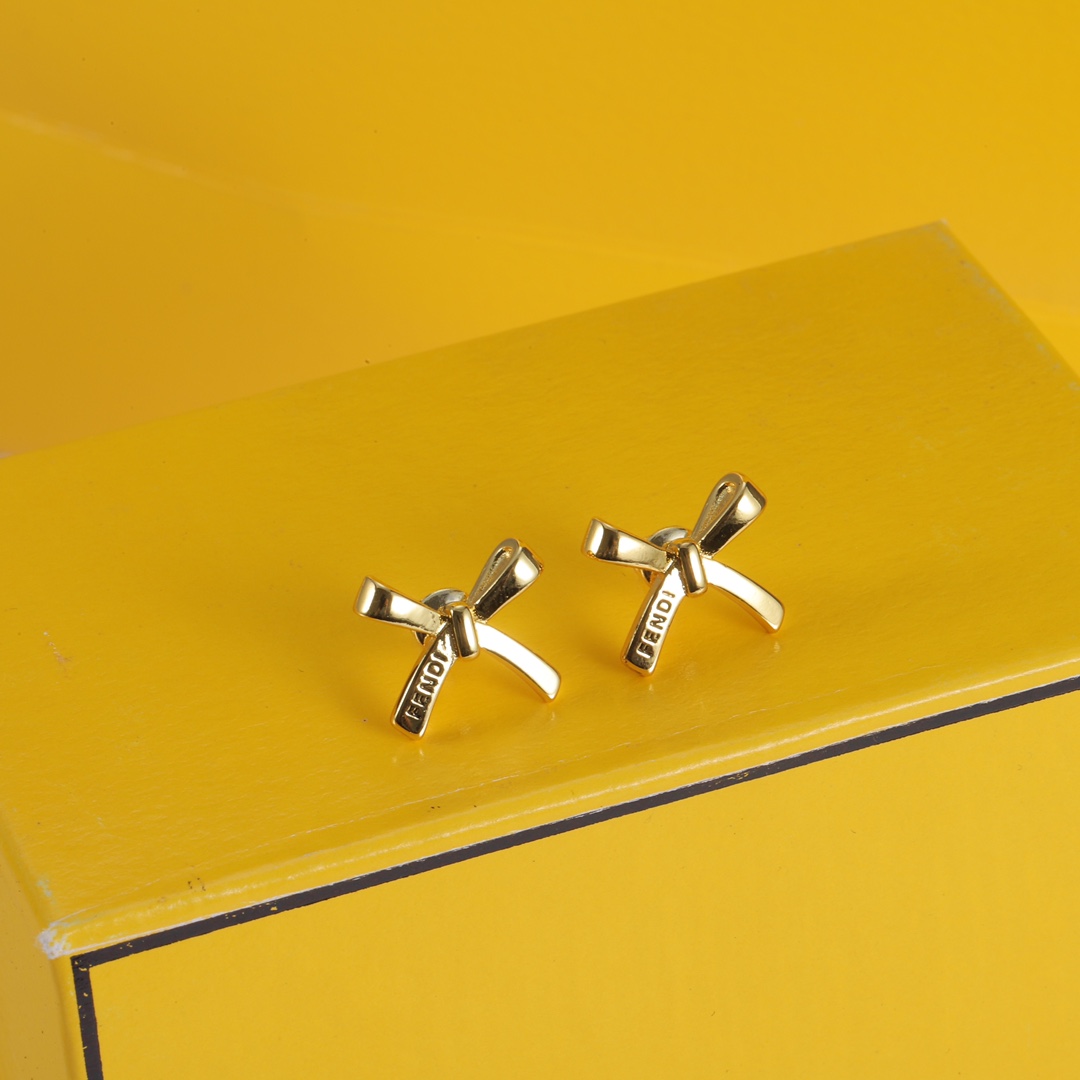 F design  fashion bow earrings