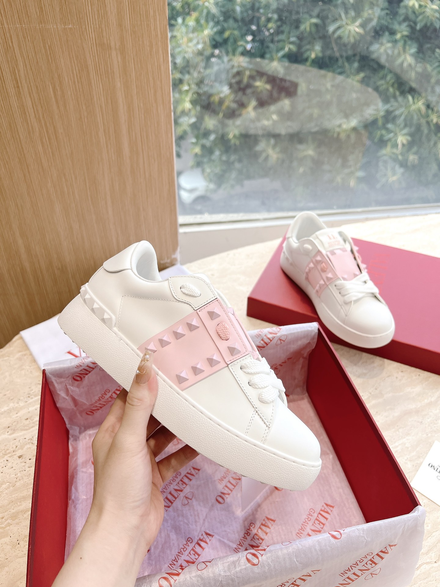 VALENTINO Women's OPEN DISCO Calfskin Sneakers