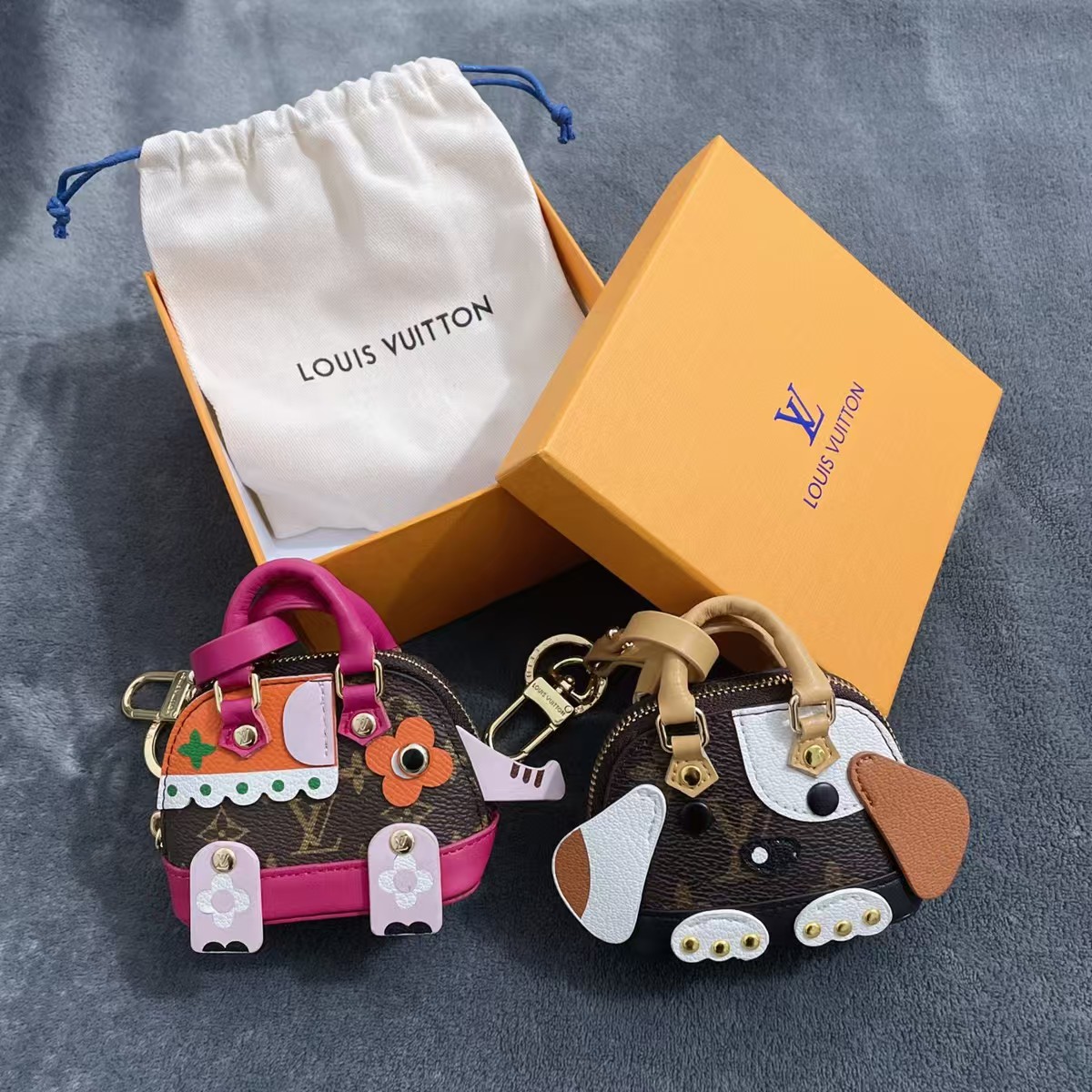 L design  cute  dog bag pendant keychain