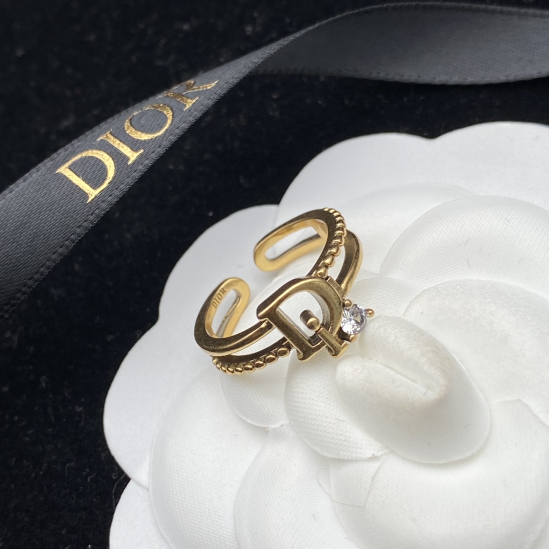 D designnew letter-set diamond temperament retro open ring