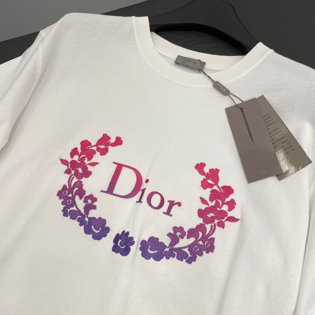 D designSummer New Design Beautiful Flower Printed Unisex Cotton T-shirt