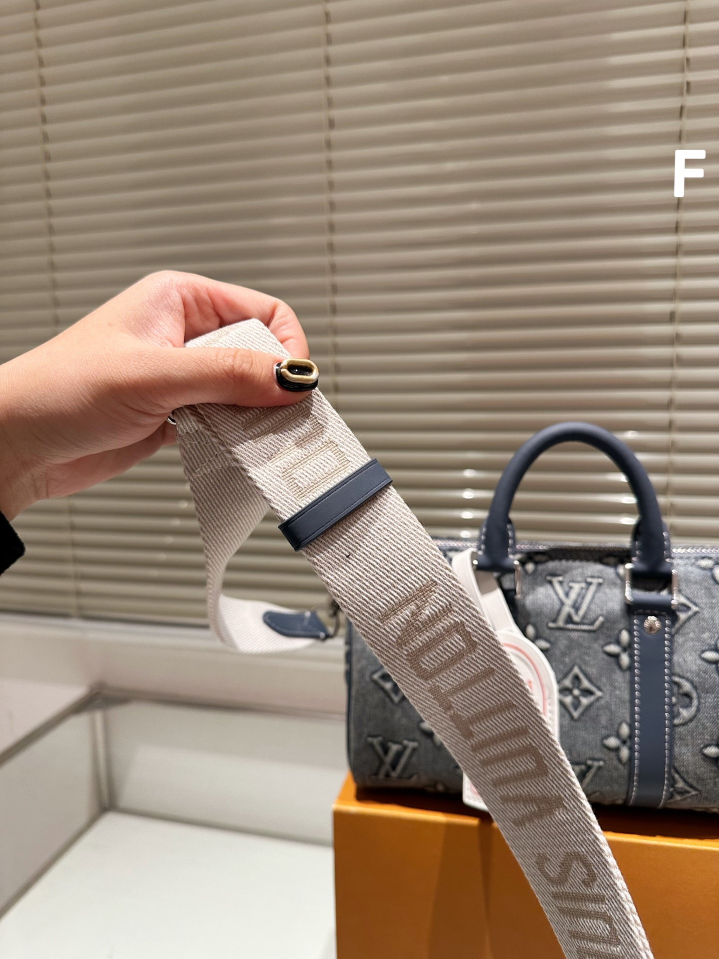 L designKeepall denim pillow bag