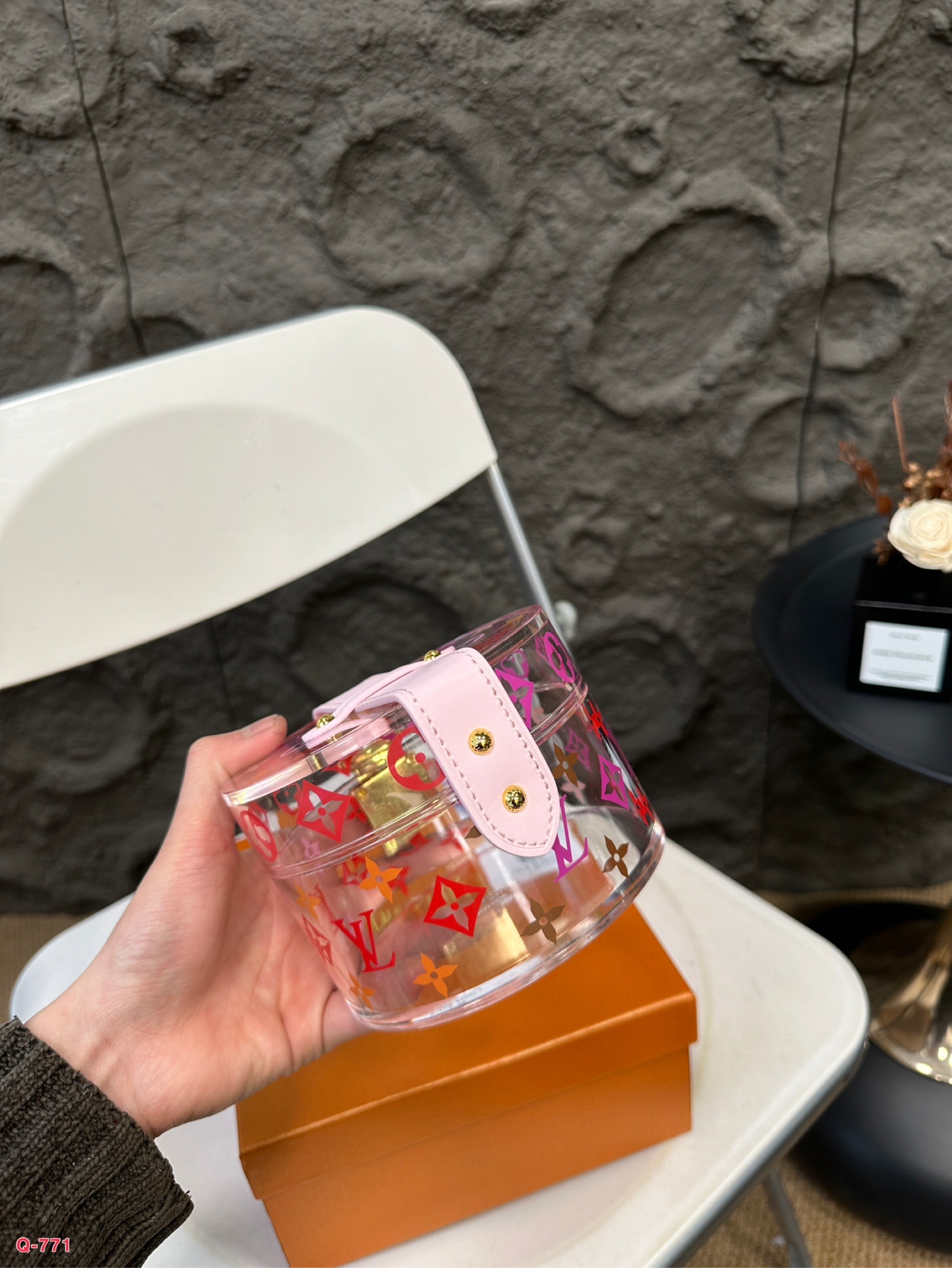 L design transparent acrylic box bag